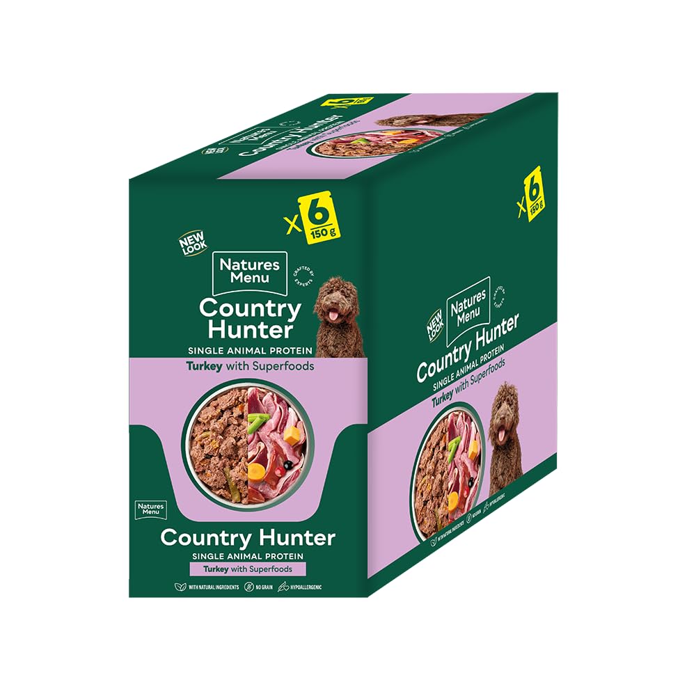 Country Hunter Dog Food Pouch Farm Reared Turkey (6 x 150g)