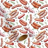 Pineraap Sausage Wrapping Paper Roll, 17 Inch x 16.4 Feet Meat Design Gift Wrap Funny Food Gift Packing Paper for Men Women Chef - Birthday Party Holiday
