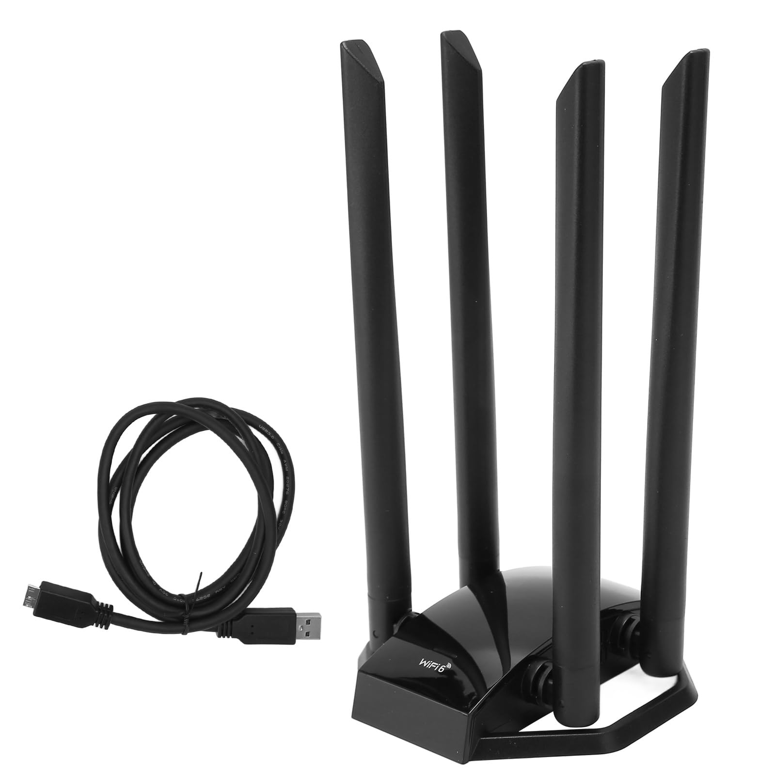 Adaptador WiFi, Adaptador de Red Inalámbrica de Alta Penetración 1800Mbps Banda Dual con 4 Antenas para PC de Escritorio
