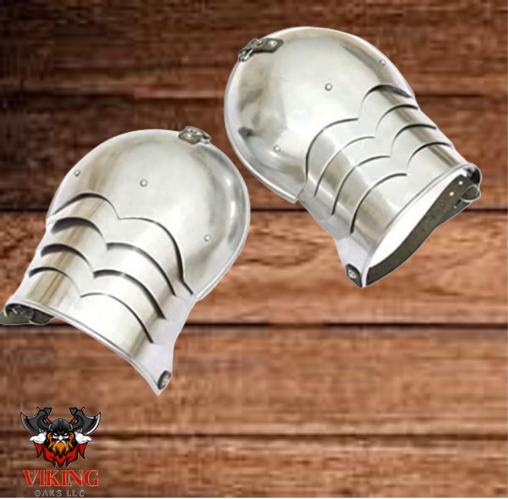 Gothic Pauldrons Vanguard, Steel, 15th Century Medieval Shoulder Armor, SCA LARP Pair