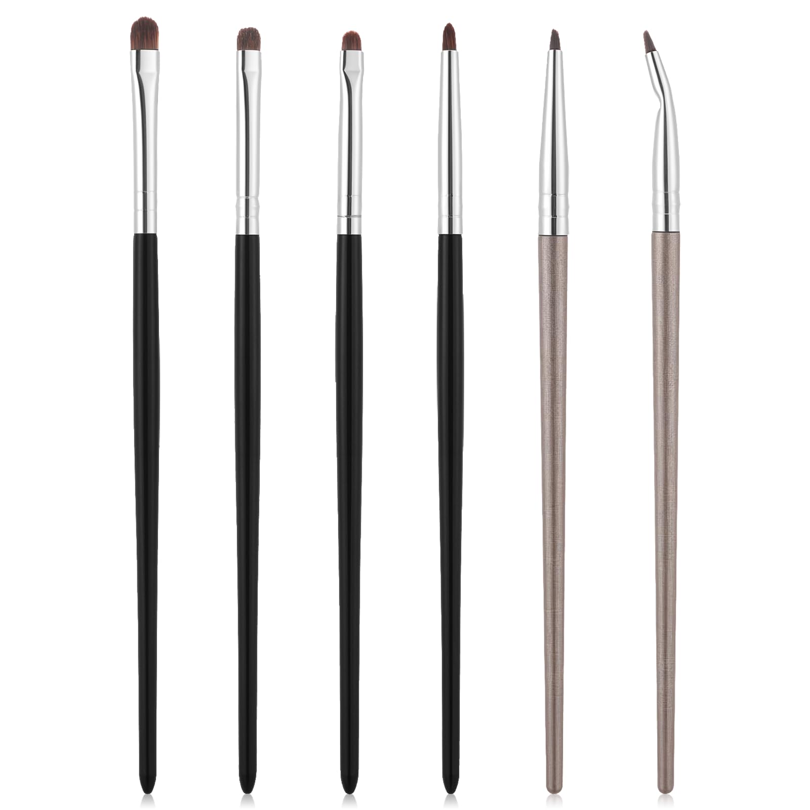 4 pinceles de maquillaje de ojos, minibrocha difuminadora para delineador de ojos, pequeños pinceles para sombra de ojos, polvos, gel, corrector en crema, iluminador, delineador de ojos, pincel de