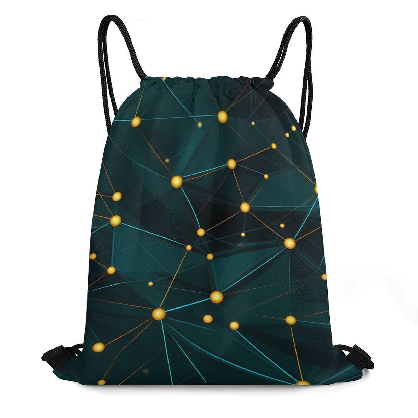 Colorful Geometric Shapes Angles Pattern Drawstring Backpack Durable Sport Gym Bags Daypack for Men Women 35 * 42cm
