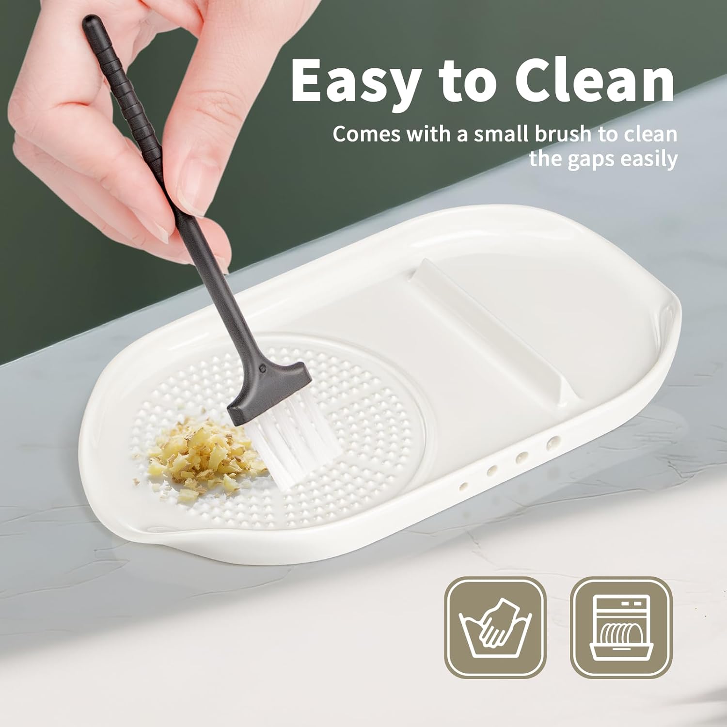 1 Ceric Garlic Grater with Egg Craer, Spoon Rest and Herb