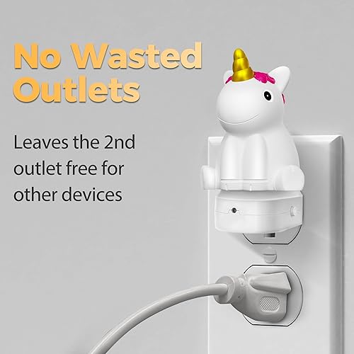 Miniatura 3 de DORESshop Luz nocturna LED, linda, unicornio 3D, enchufable a la pared, sensor de atardecer a amanecer, RGB + blanco suave de 3000 K, regalo,