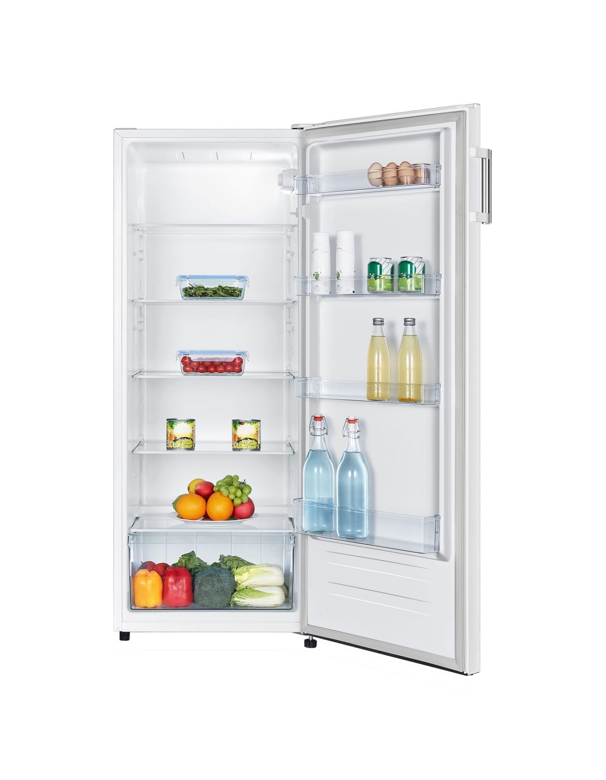 INFINITON Frigorifico Cooler CL-242L14BEC, 143 cm de Altura, E, 242 L, Puerta Reversible, Blanco, Tirador Exterior
