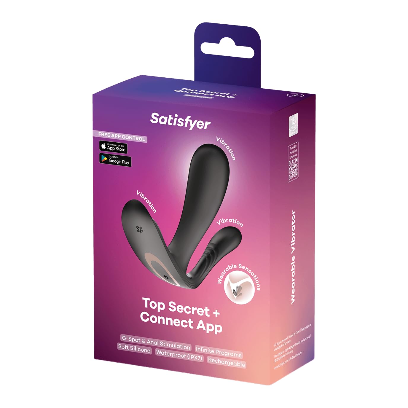 Satisfyer Top Secret+ Connect App Vibrator | Diskreter Paarvibrator | Farbe