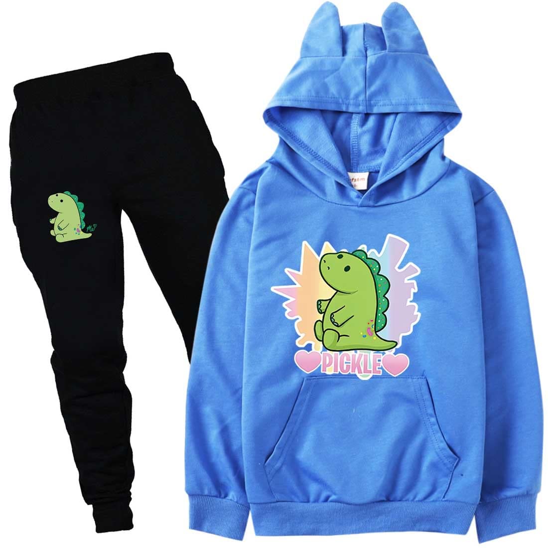Rhymh Girls Blue Moriah Elizabeth Sweatshirts Set Kids Hoodie And Pants 2Pcs Set Ranboo Crown Moriah Elizabeth Merch (,150Cm,9 Years,10 Years)