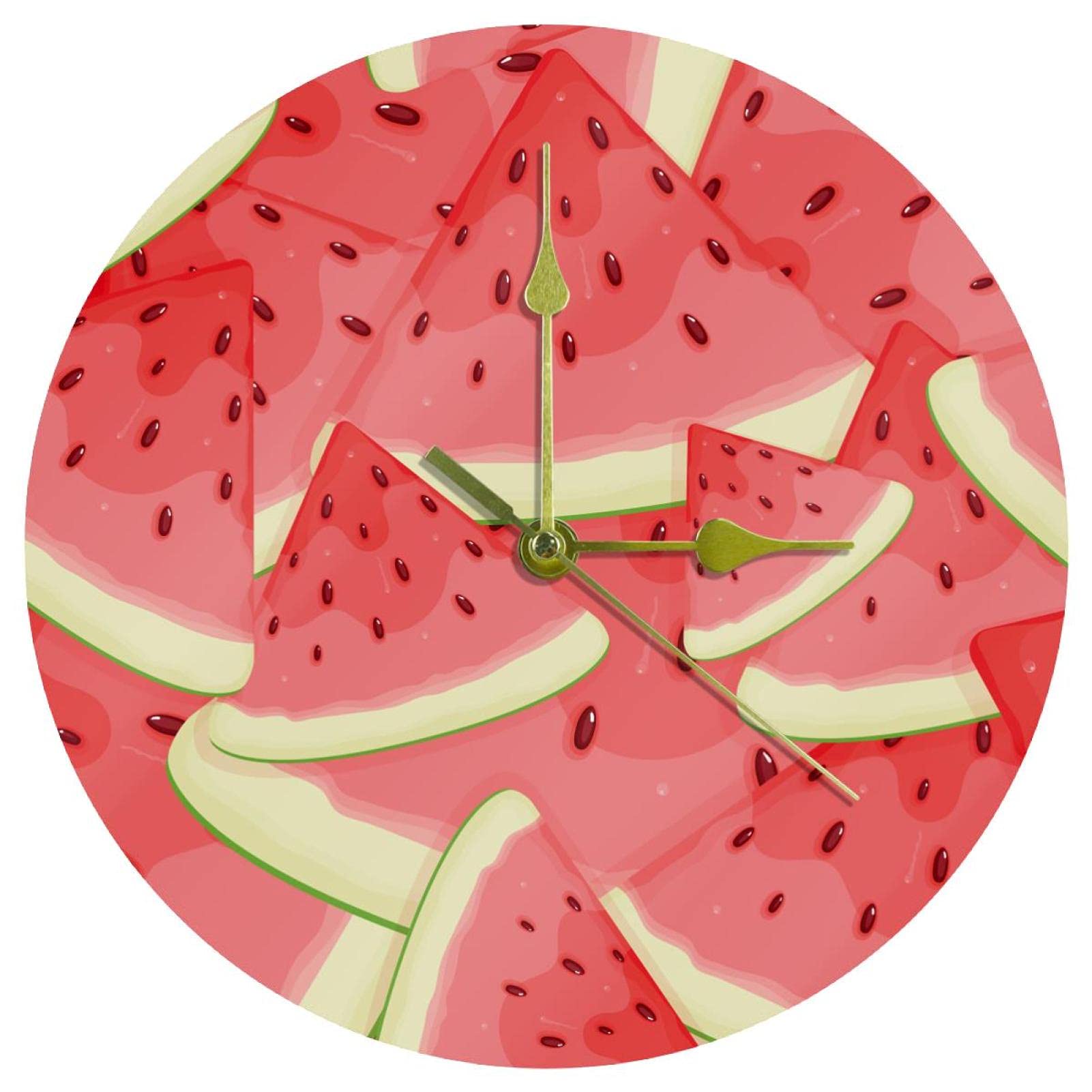 Horloge murale silencieuse sans tic-tac acrylique pastèque
