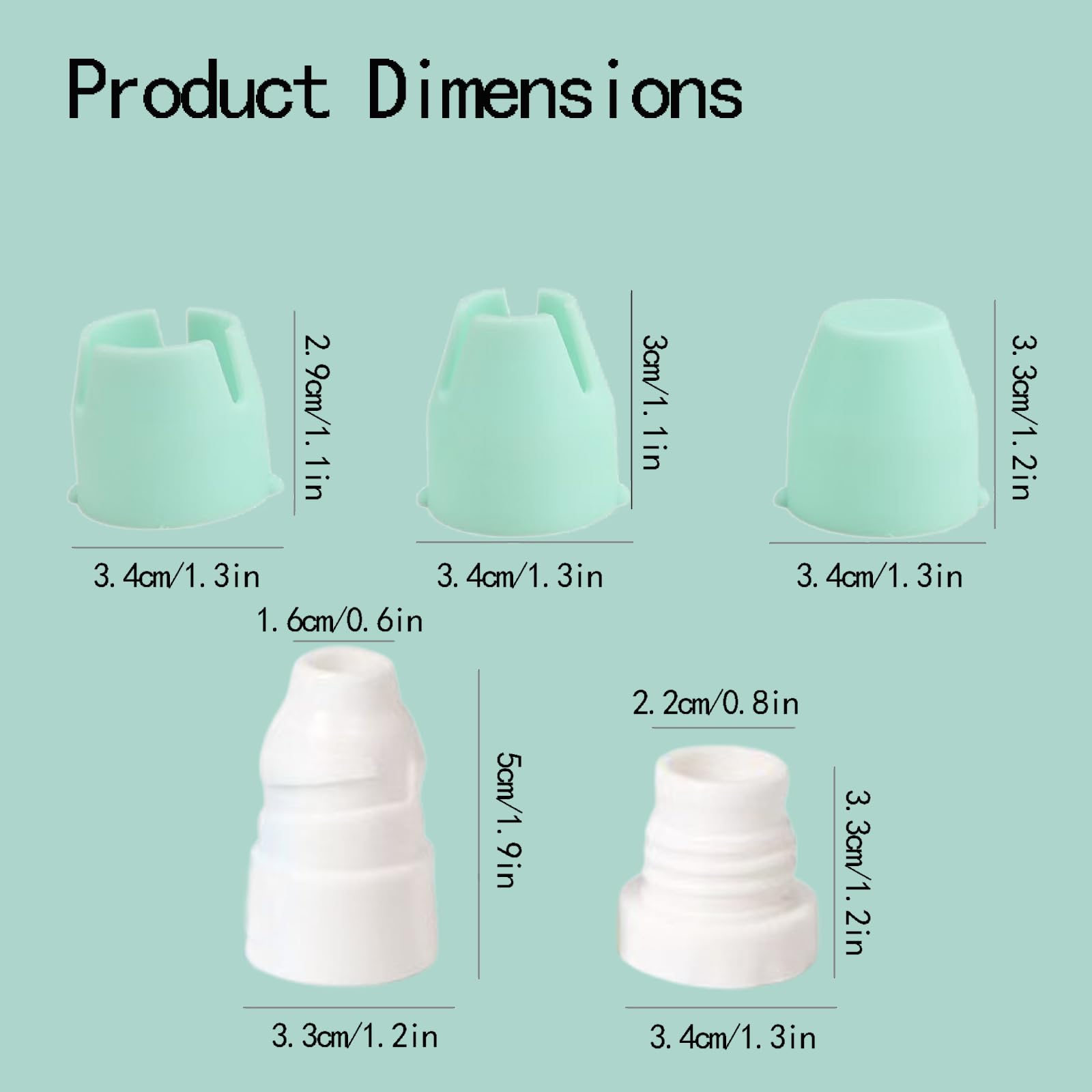 Acoplador 4Sets Acoplador Tubería Bolsa de Tuberías Acopladores Estándar de Plástico para Tuberías Grandes/Pequeñas Boquillas con Tapa Fresca-Mantenimiento 2