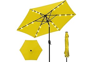 Best Choice Products 7.5ft Solar Market Umbrella w/ LED Lights - Yellow