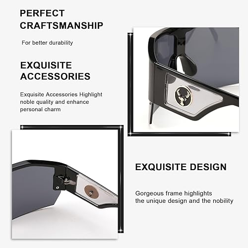 Miniatura 5 de FEISEDY De gran tamaño cuadrado de una pieza sin marco elegante gafas de sol mujeres hombres lujo sombras B4043