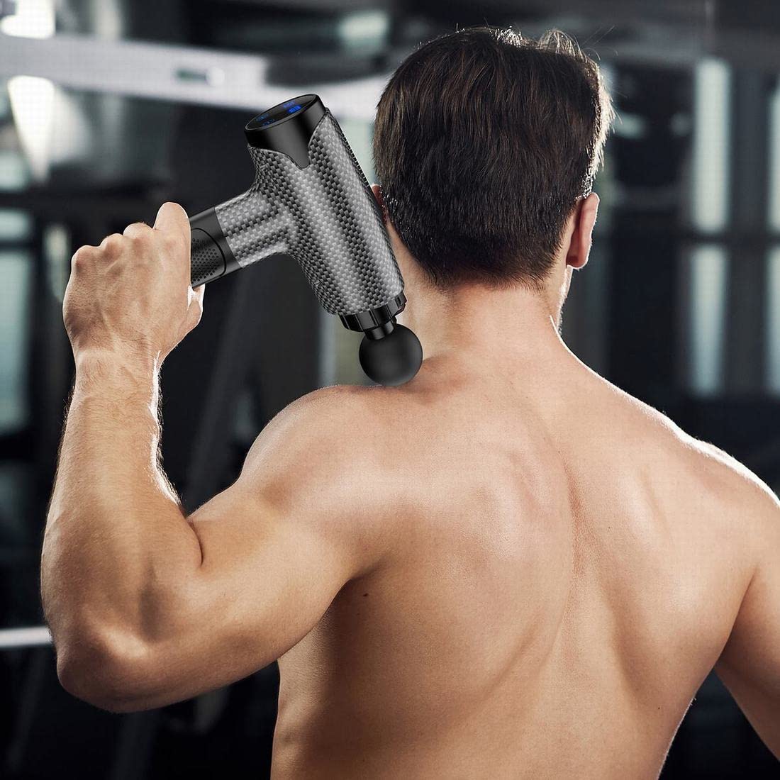 Massage Gun Deep Tissue Massage Gun for Athletes, Percussion Muscle Massager Gun for Pain Relief, Handheld Electric Massager for Back Neck Body Muscle Massage, 10 Massage Heads 30 Speeds LCD Screen