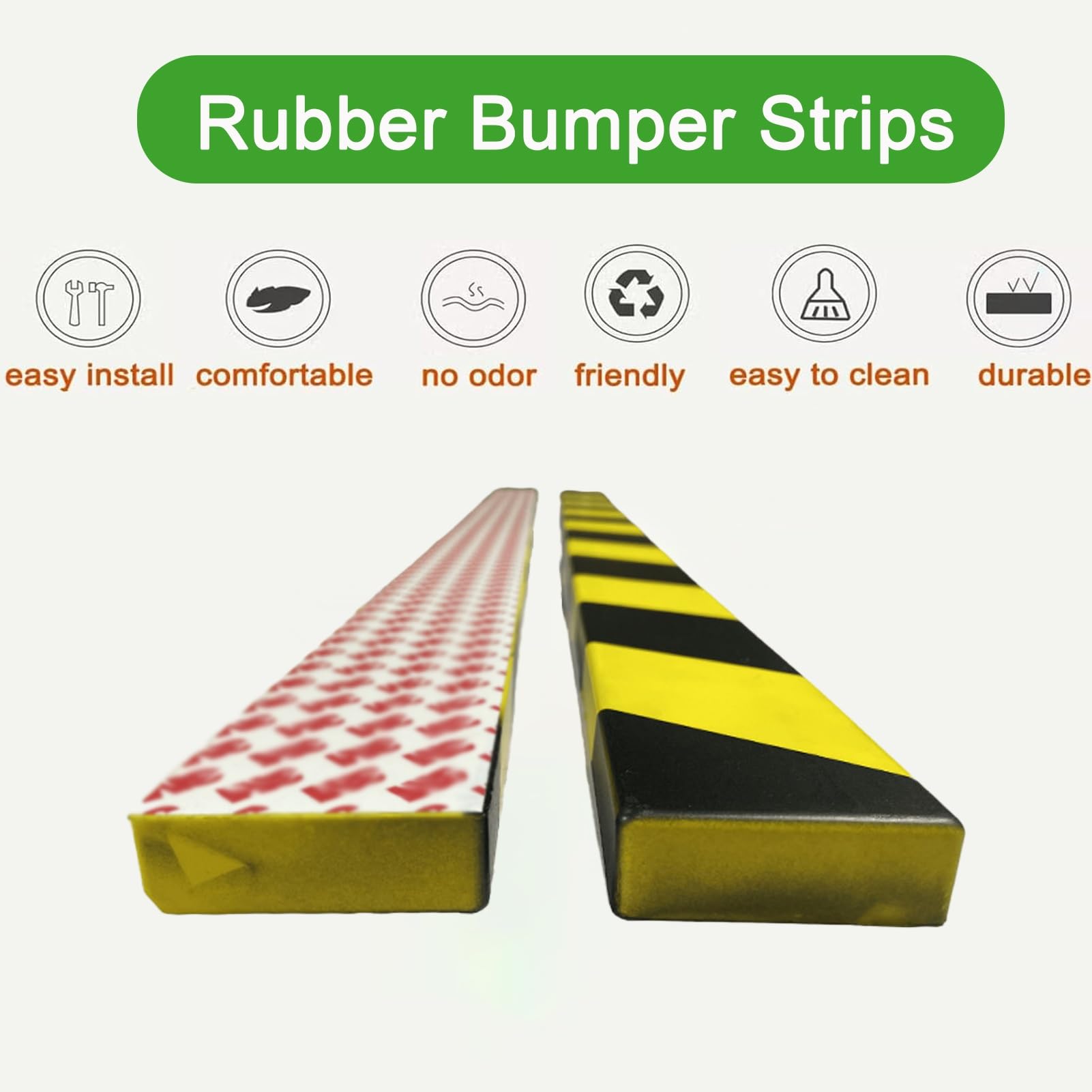 Protector de bordes de espuma, protectores de pared autoadhesivos para garaje con rayas negras y amarillas, parachoques de seguridad industrial para esquinas, almacén, fábrica, estacionamiento (2