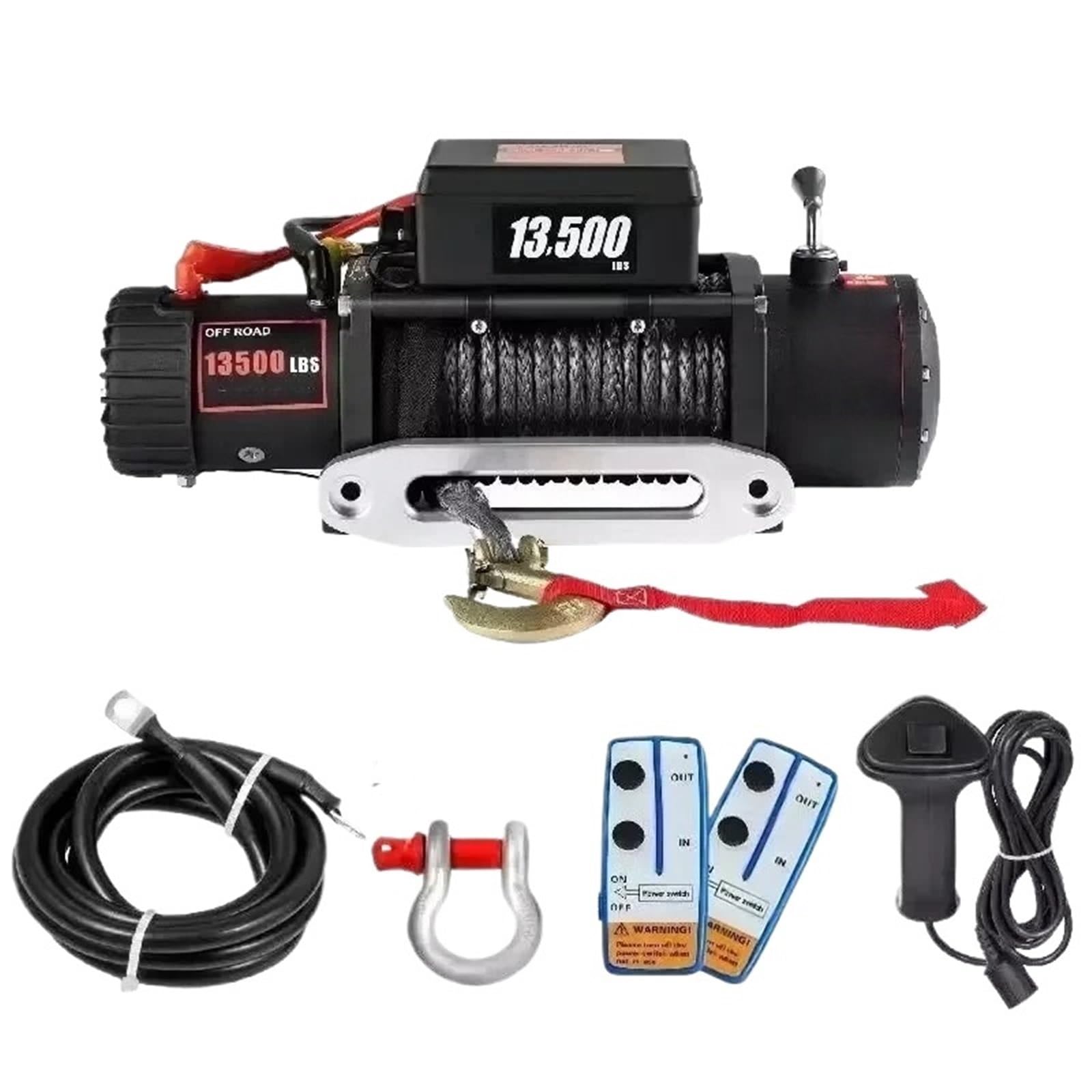 13500 LBS Verricello Elettrico 12V 27M/92FT Fune Di Traino Sintetica Sollevamento Treuils Paranco Per 4X4 Auto Rimorchio ATV Camion Off Road