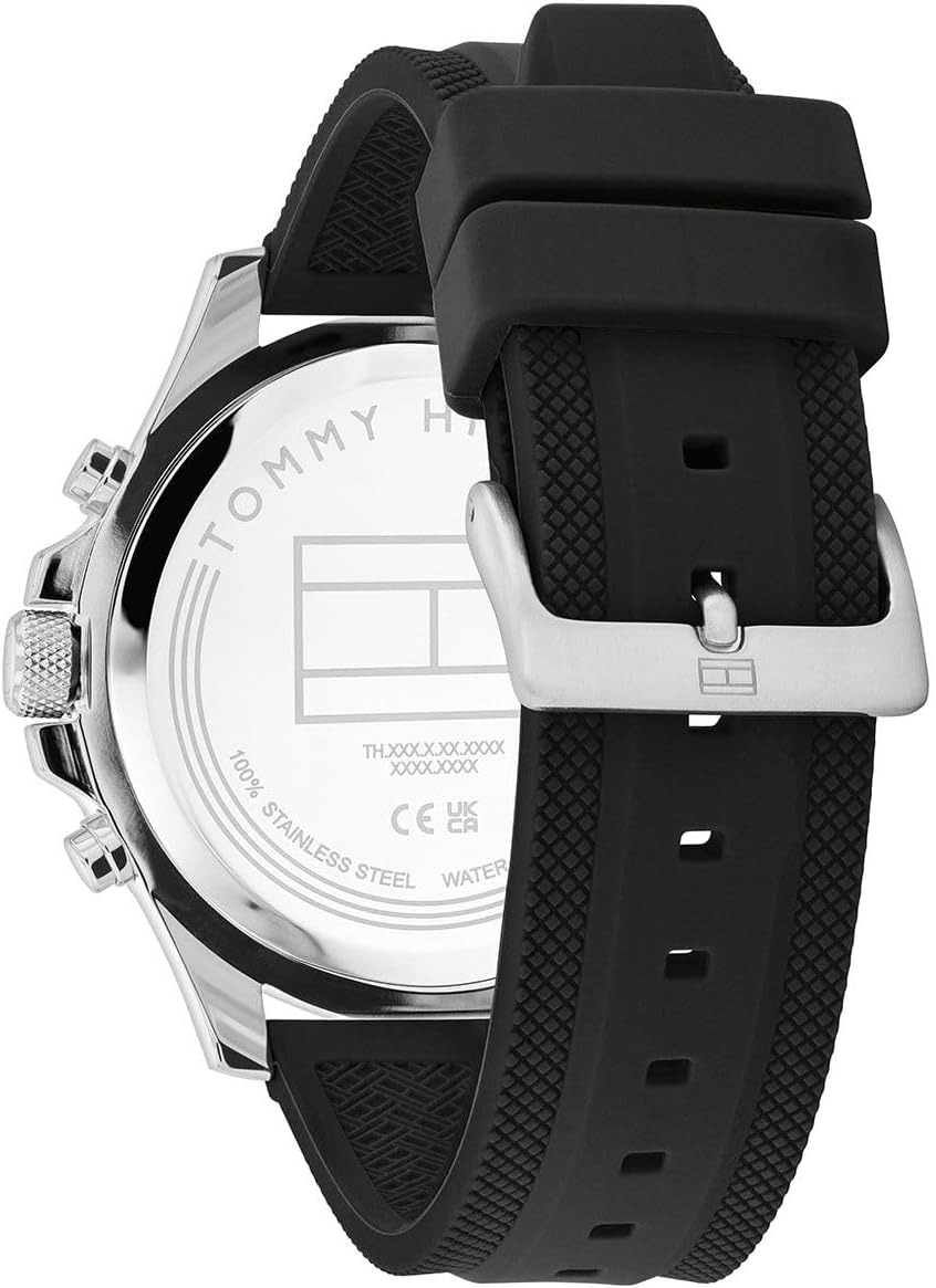 الأصلي - ساعة يد بسوار أسود سيليكون مع مينا للرجال من تومي هيل... - view 3