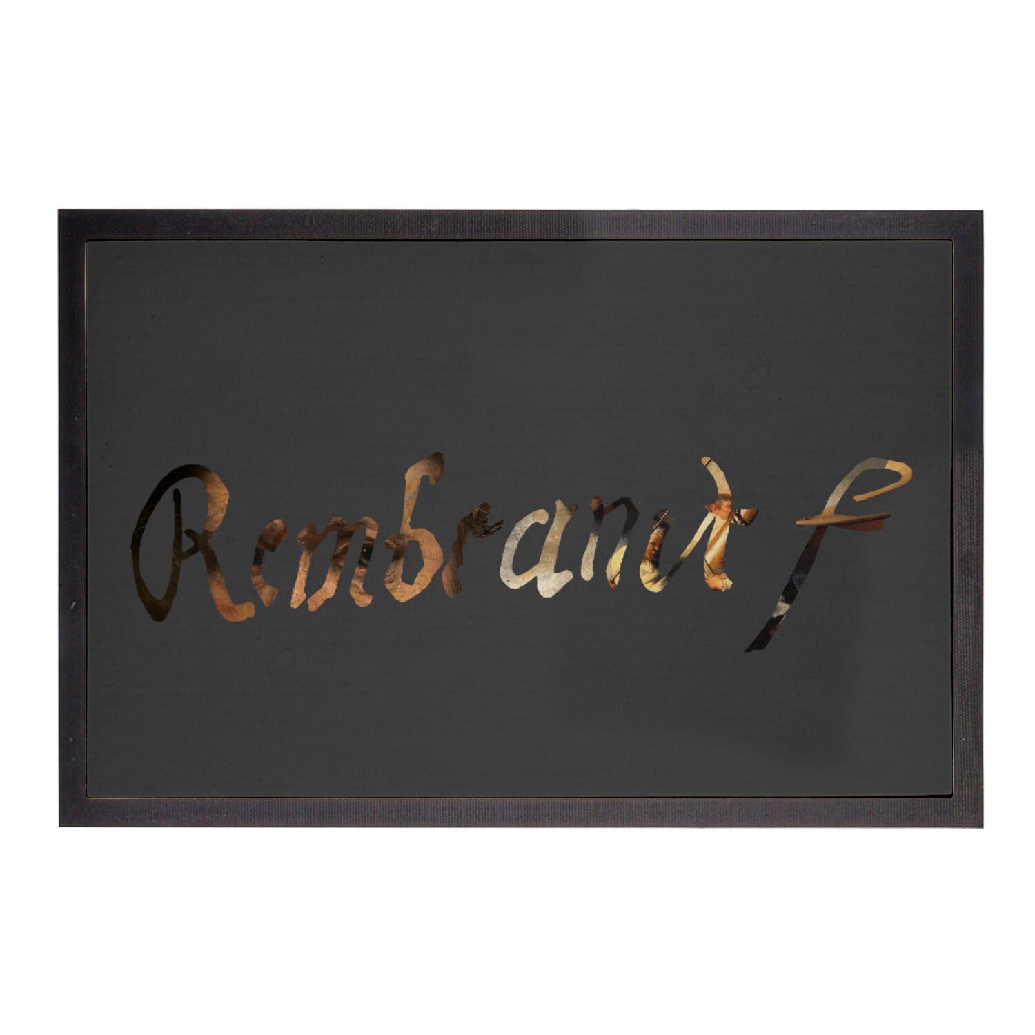 Paillasson noir Rembrandt 75x50cm tapis entree baroque