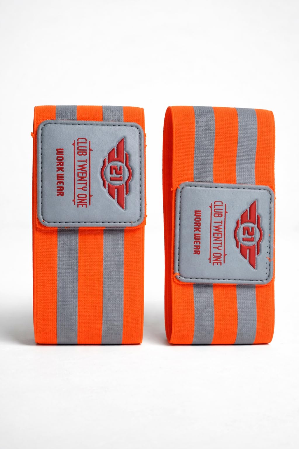 CLUB TWENTY ONE Orange Arm Band with Reflective Stripes, Stretch Poly Spandex, 2 Arm/Ankle Bands And Carry Pouch For Outdoor Sports-image-10