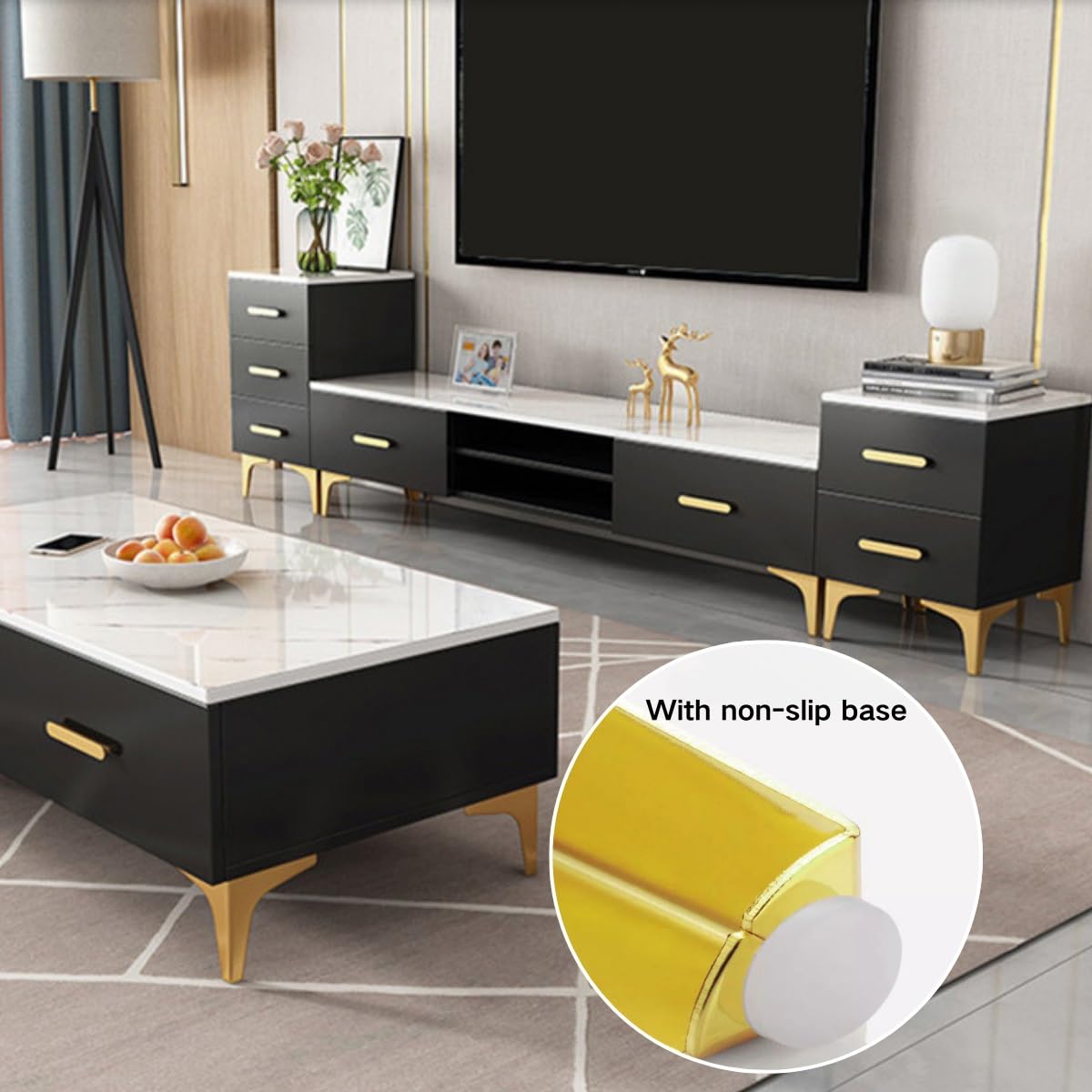 Ersatzbeine für Sofas, Sofas, Sofas, Ottomane, 10,2 cm bis 17,8 cm Höhe, verschönern Sie die Heimdekoration mit stilvollem Fell-Design, 4 Stück
