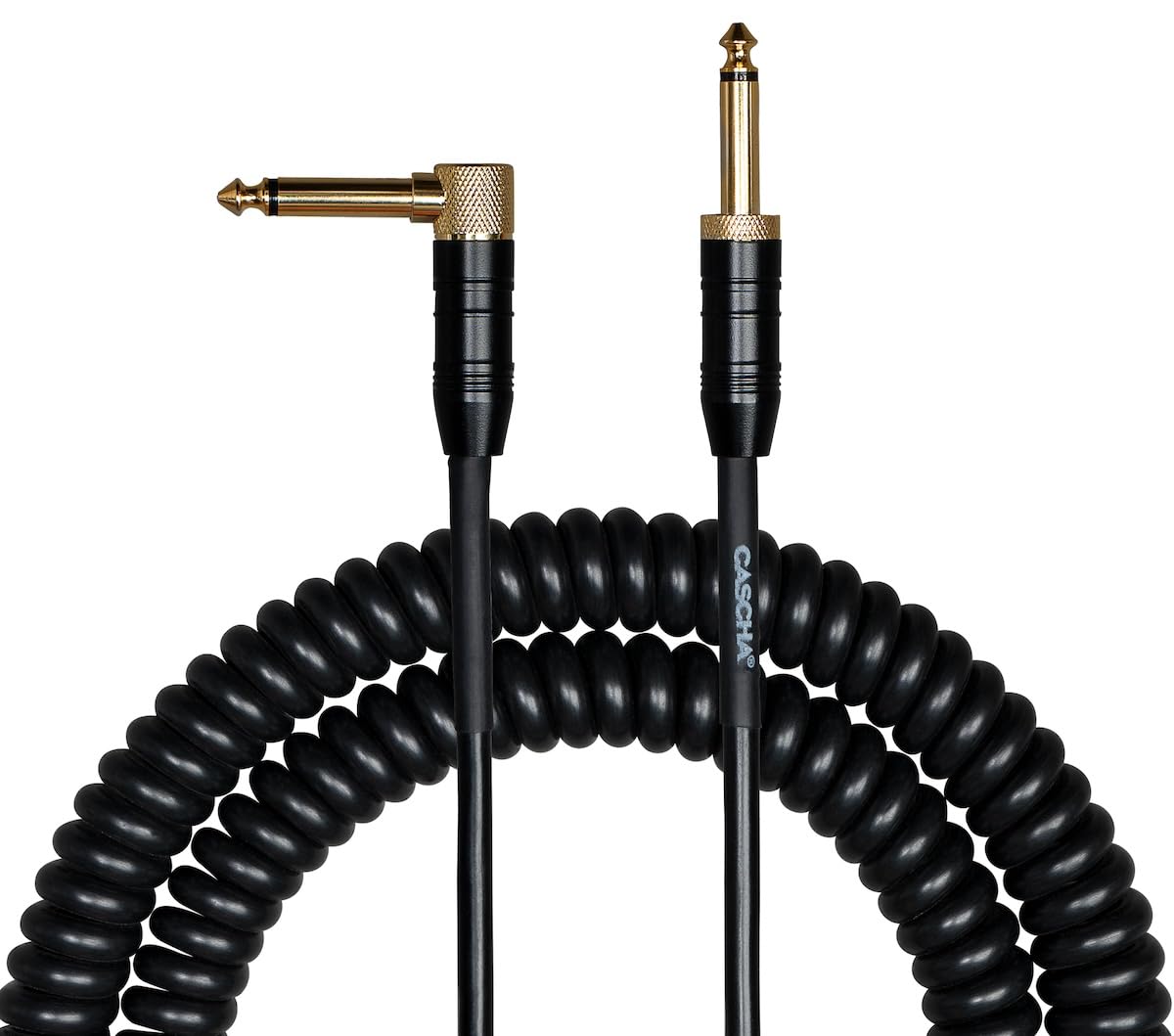 CASCHA Advanced Line Guitar Cable Curly, Black, 6 m, 6 meters - Image 2