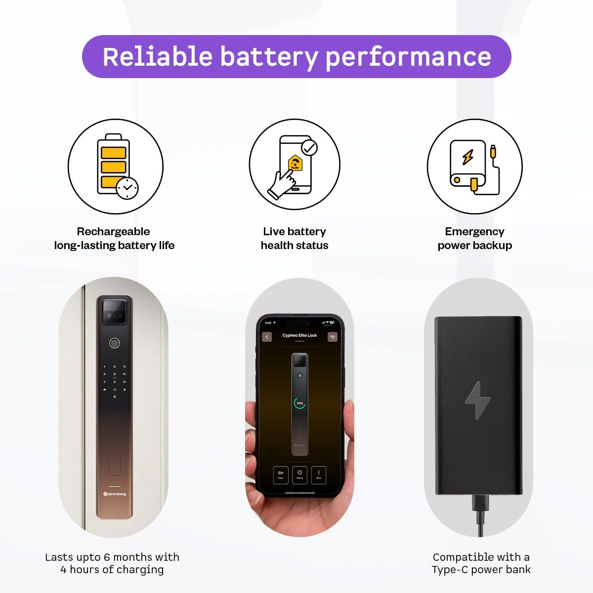 Atomberg Cypheo Elite Smart Lock - Wi-Fi & 8 Unlock Methods -5