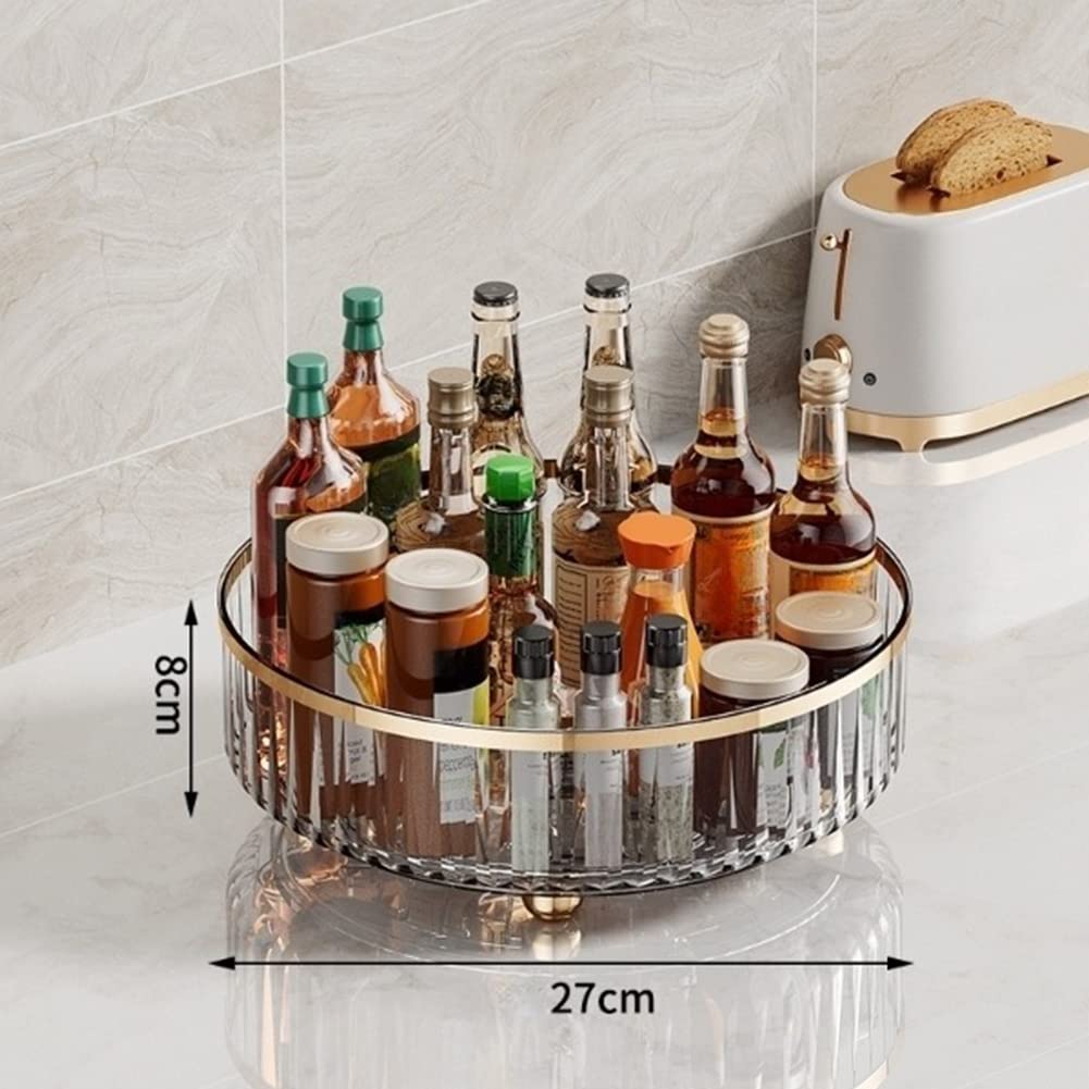 Organizzatore piatto girevole a 360°, piatto girevole multifunzione, 27 cm, organizer per armadi, dispensa, cucina, piano di lavoro, bagno, frigorifero, tavolo