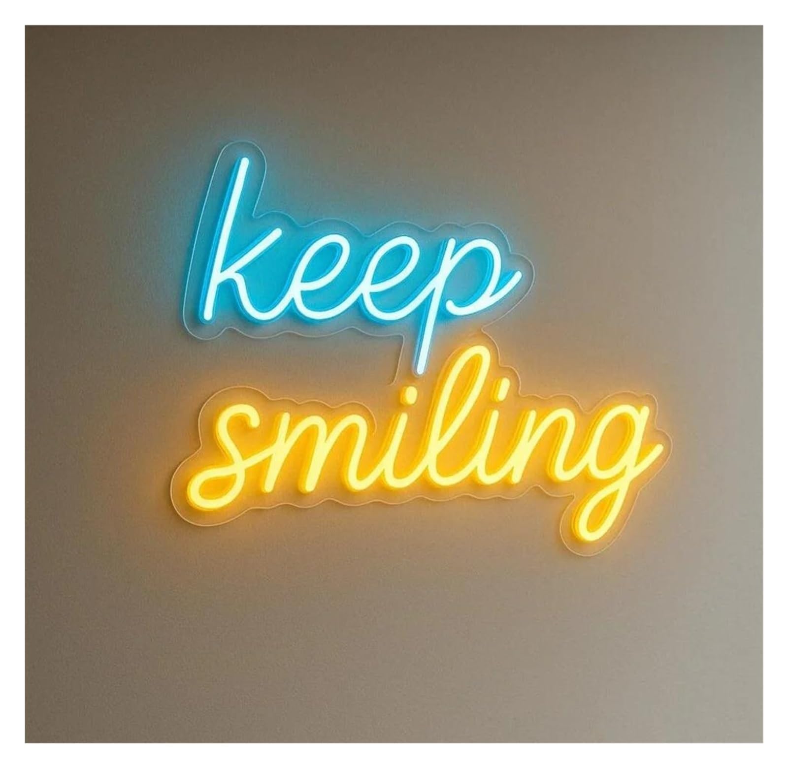 SHOUXI Sign Lamp Keep Smiling Neon Sign Billboards Dentist Office Luminous Decoration Dimmable for Dental Clinic Cosmetic Agency Decor(E)