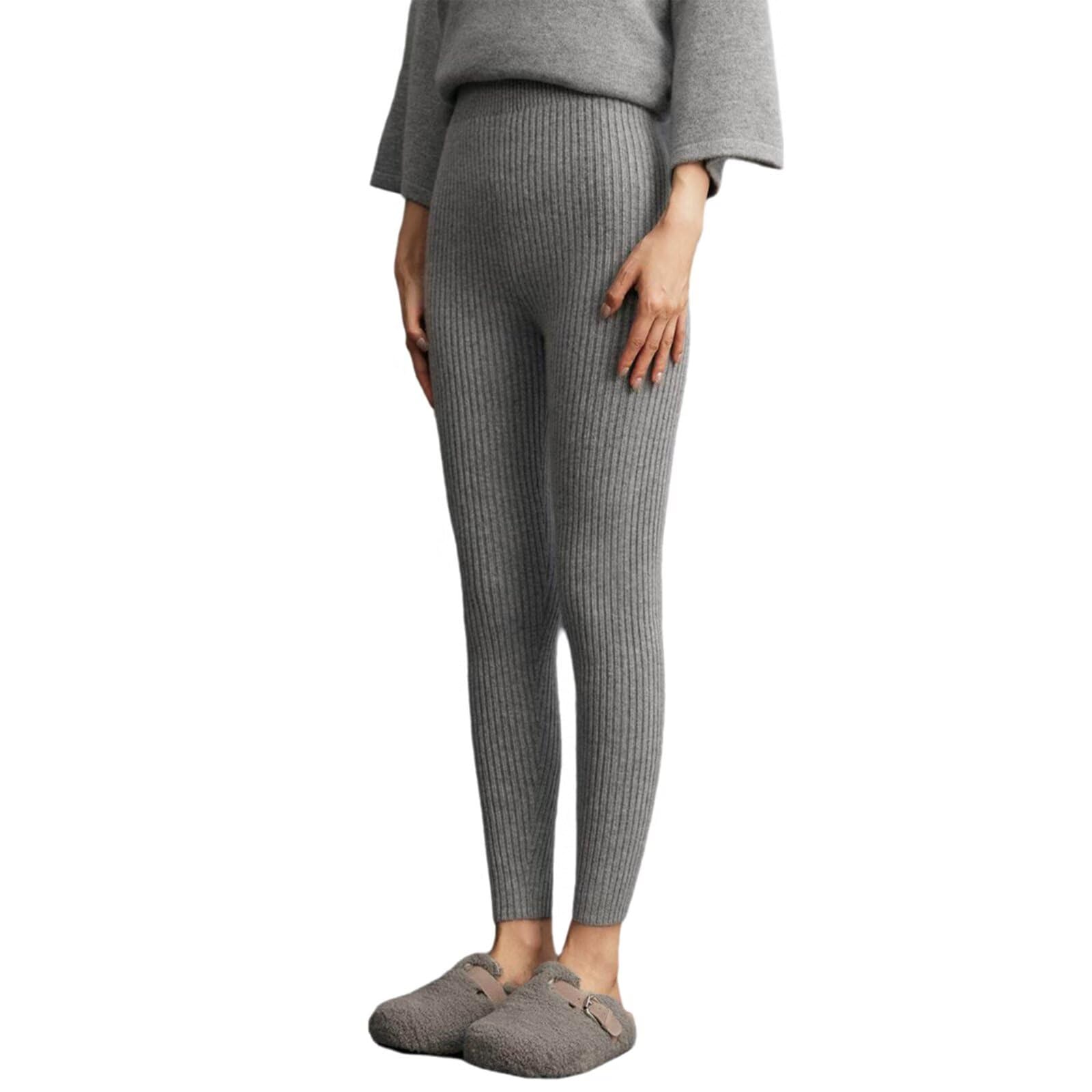 HNVAVQ Leggings Donna in 100% Cashmere – Vita Alta, vestibilità Slim, Ideali per Uso Outdoor Autunno Inverno