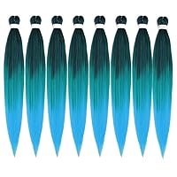 Vista 38 de Cabello trenzado preestirado de 30 pulgadas, 8 paquetes de extensiones de cabello profesional sintético trenzado de ganchillo suave textura Yaki