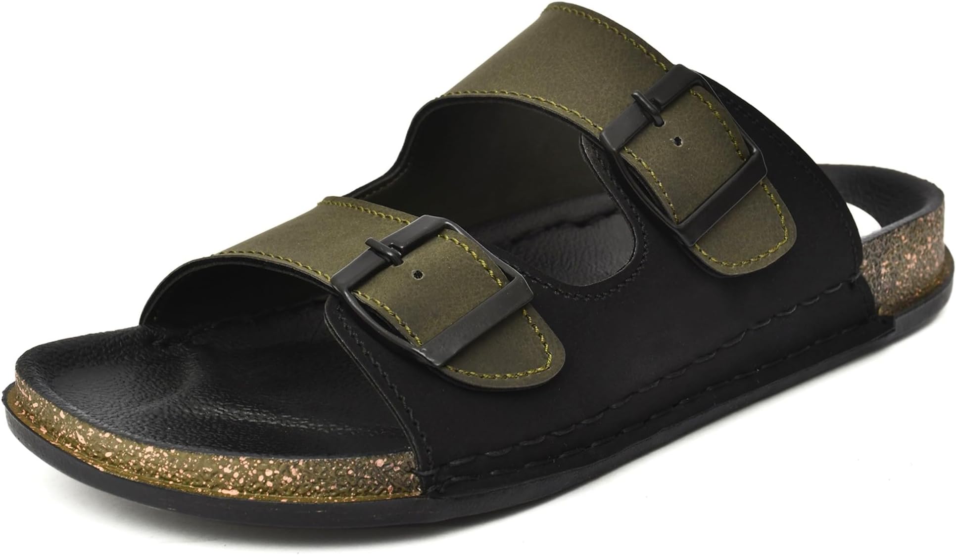 Men Double-Strap Waterproof Sandal Slippers with Metal Accent Waterproof Sandal Slipper