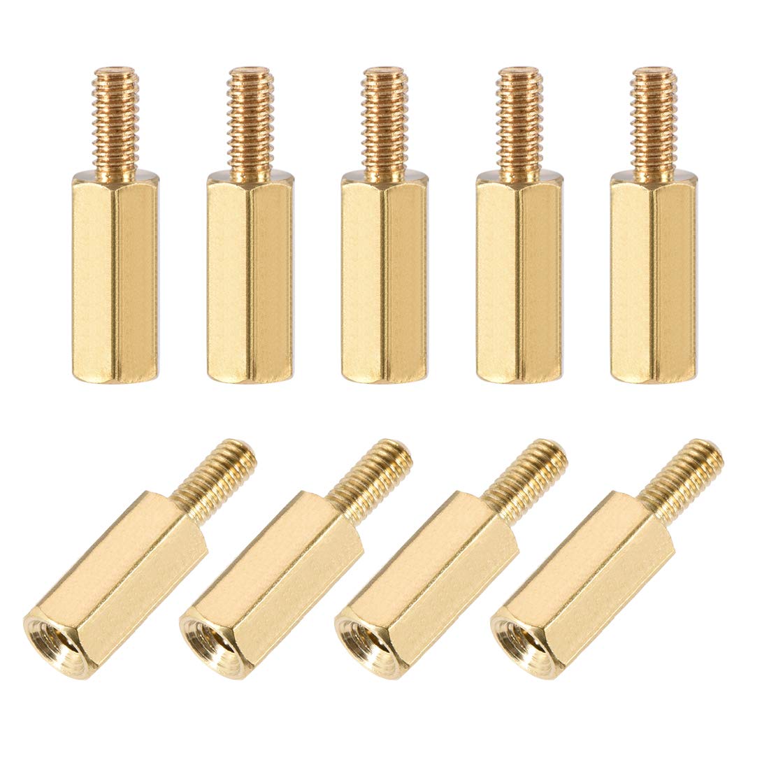 sourcing map M2.5x11mm+6mm Male-Female Brass Hex PCB Motherboard Spacer Standoff for FPV Drone Quadcopter, Computer & Circuit Board 100pcs