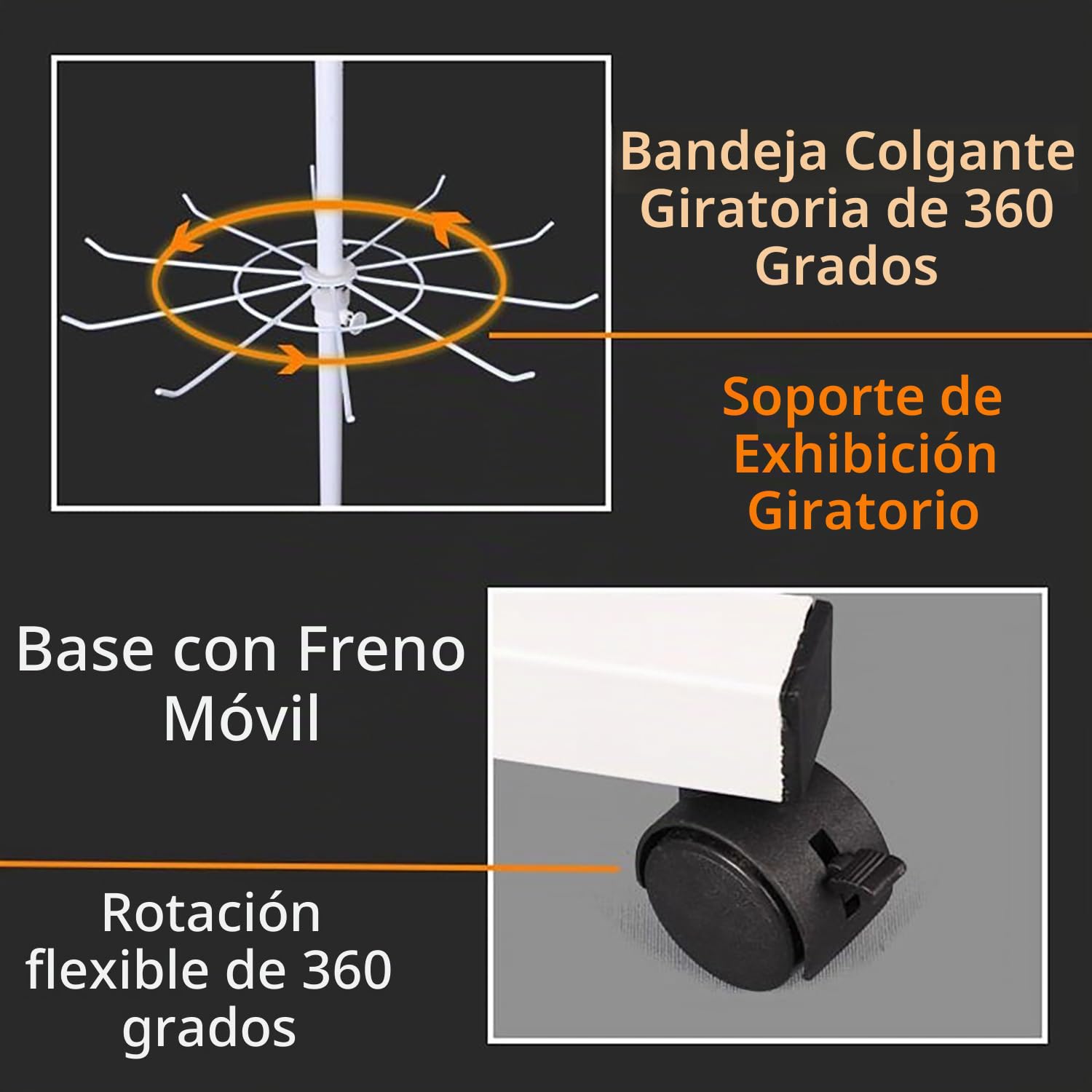 Estante De Exhibición Metálica Para Minoristas,Estantería Giratoria De 7 Niveles,Movibles y Ajustables Para Tiendas y Supermercados,Puede Contener Sombreros,Guantes,Bufandas,Accesorios,Etc.,(Blanco)