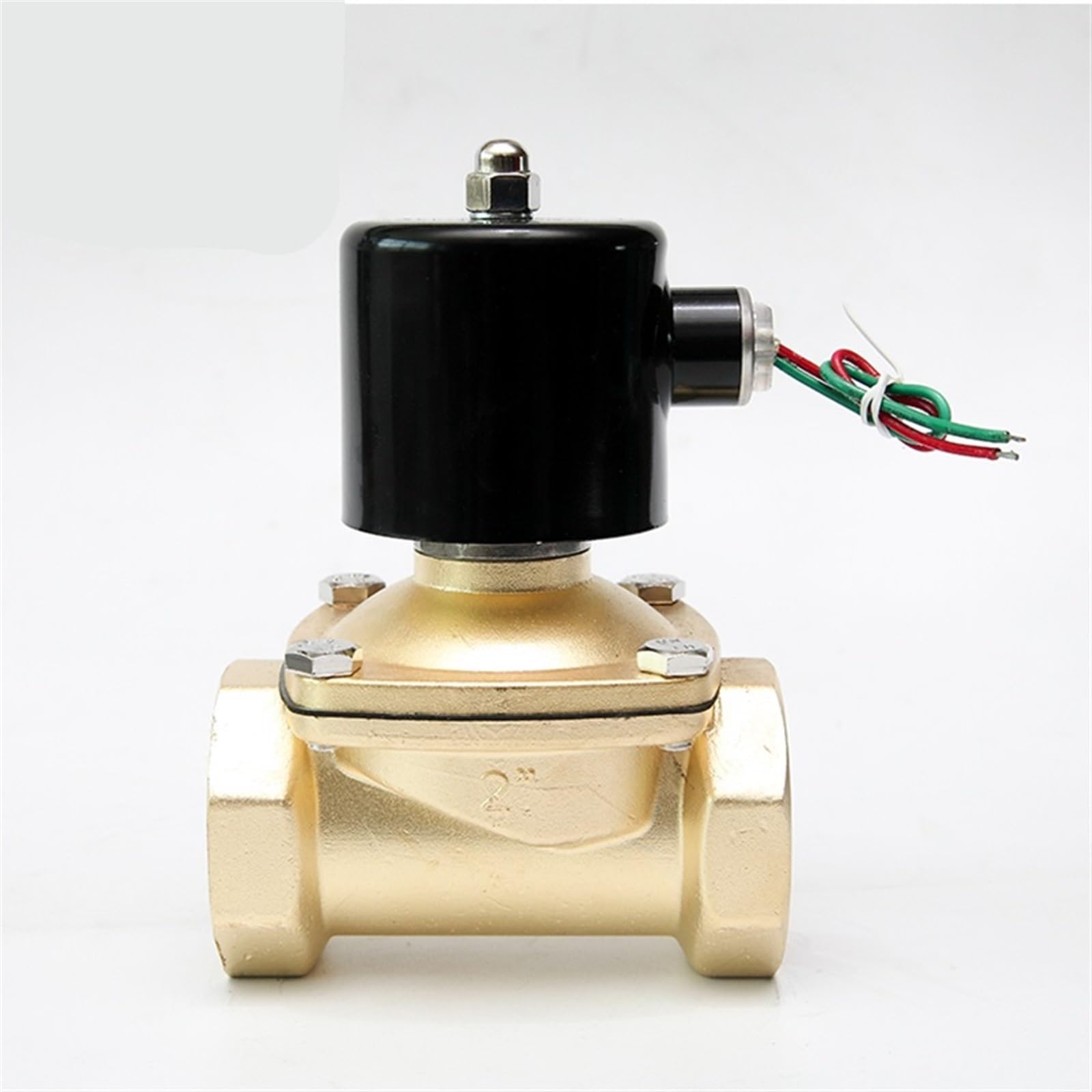 2 cale DN50 mosiężny zawór elektromagnetyczny do wody i oleju NPT 2W-50 normalnie zamknięty (NPT-220VAC)