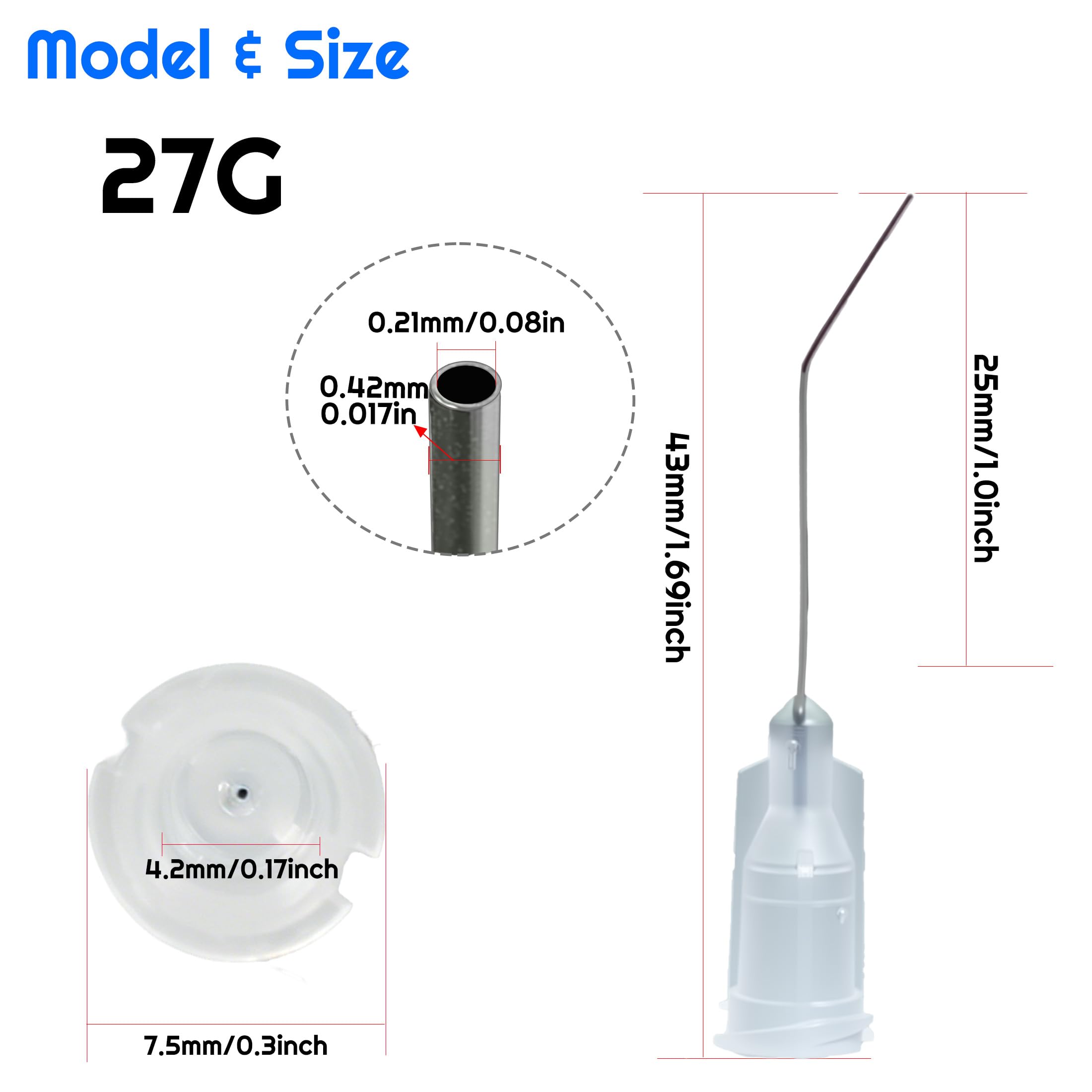 15pcs 27G 1inch 45 Degrees Blunt Tip Dispensing lucency — Amazon image 2