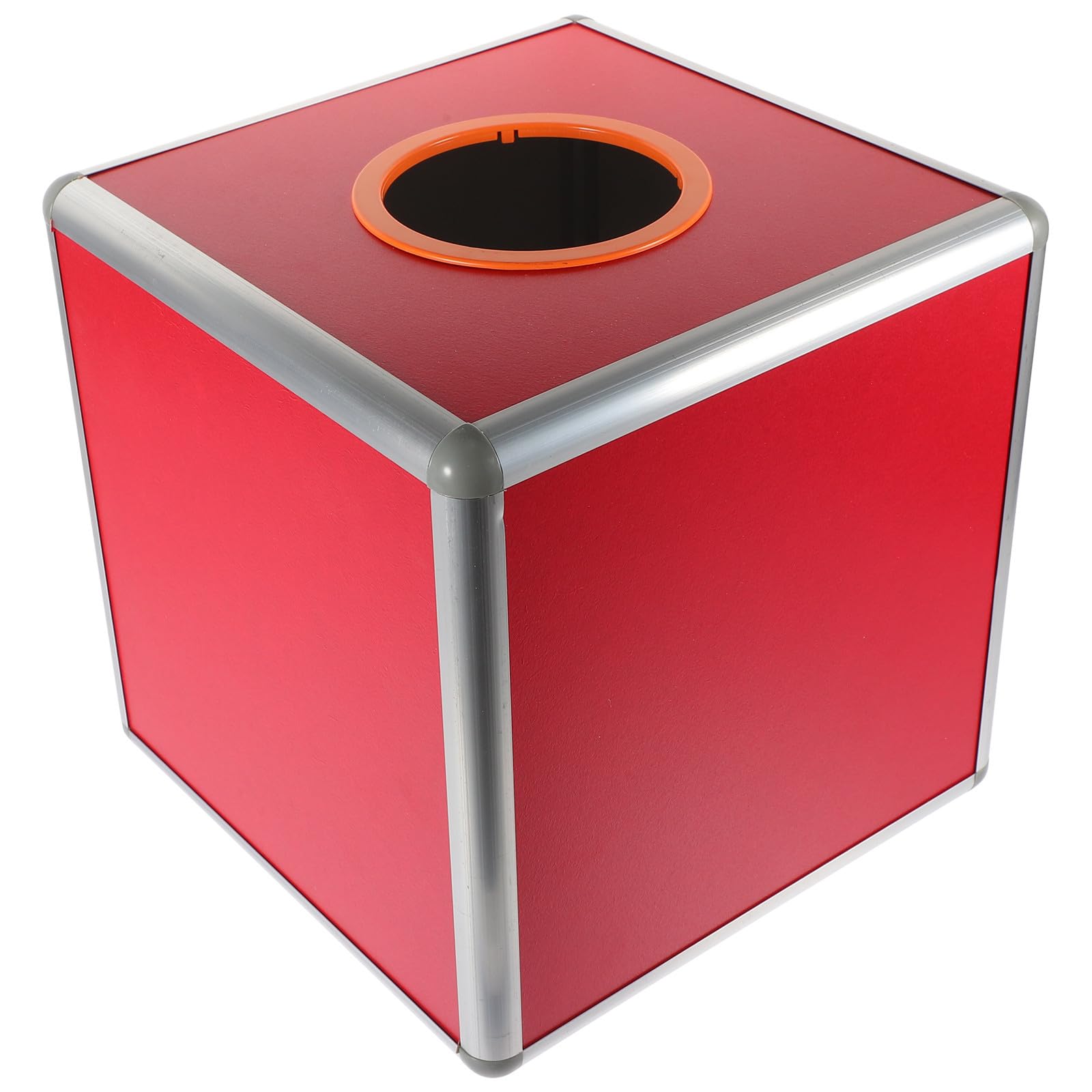 Urne de tombola rouge carrée en aluminium avec système lumineux pour jeu de loto