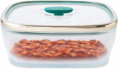 Anyday Almacenamiento de alimentos de vidrio cuadrado de 10 tazas con tapa de vidrio | Preparación de comidas y utensilios de cocina para microondas