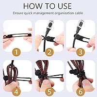 Vista 6 de Organizador de Cables de Datos, NUEVAS Bridas Elásticas de Silicona 2026, Bridas de Cable Reutilizables Organizador de Gestión de Cables