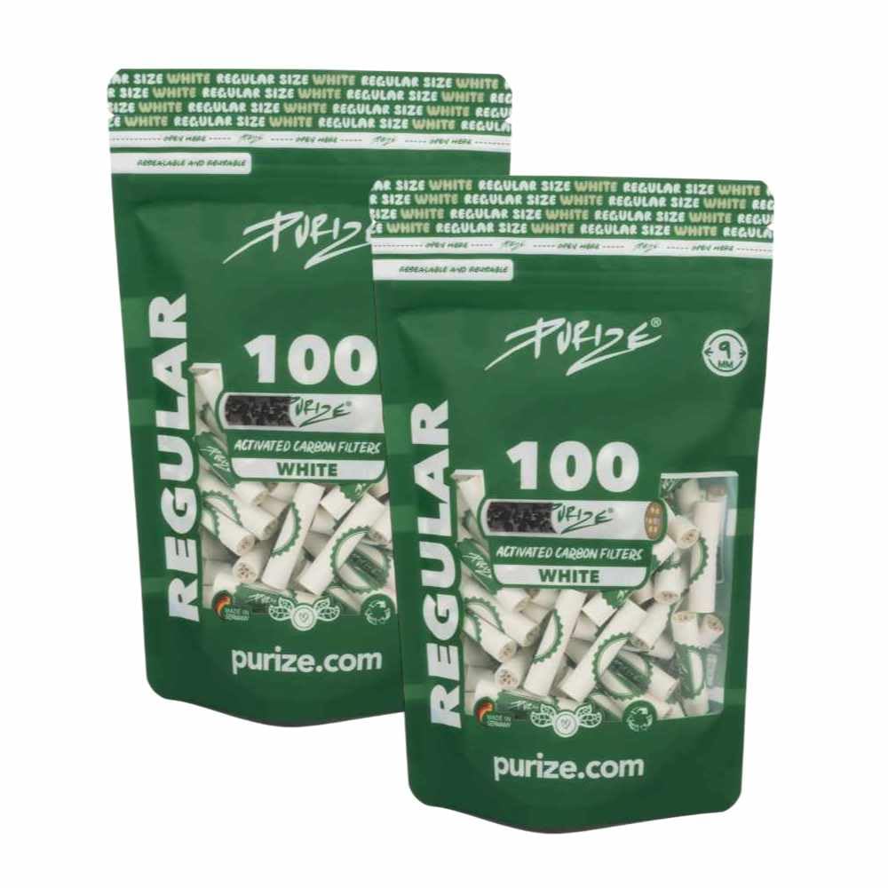 Lot de 200 filtres à charbon actif - Taille normale - 9 mm (8,3 mm) (blanc)
