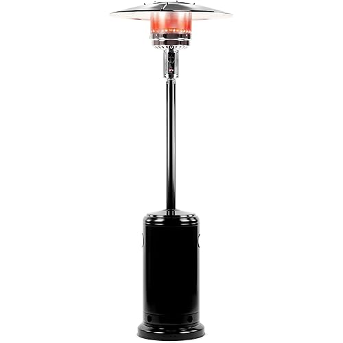 Briza Propane Heater - Outdoor Heater for Patios - 48000 BTUs - Rolling Wheels for Easy Mobility (Black)
