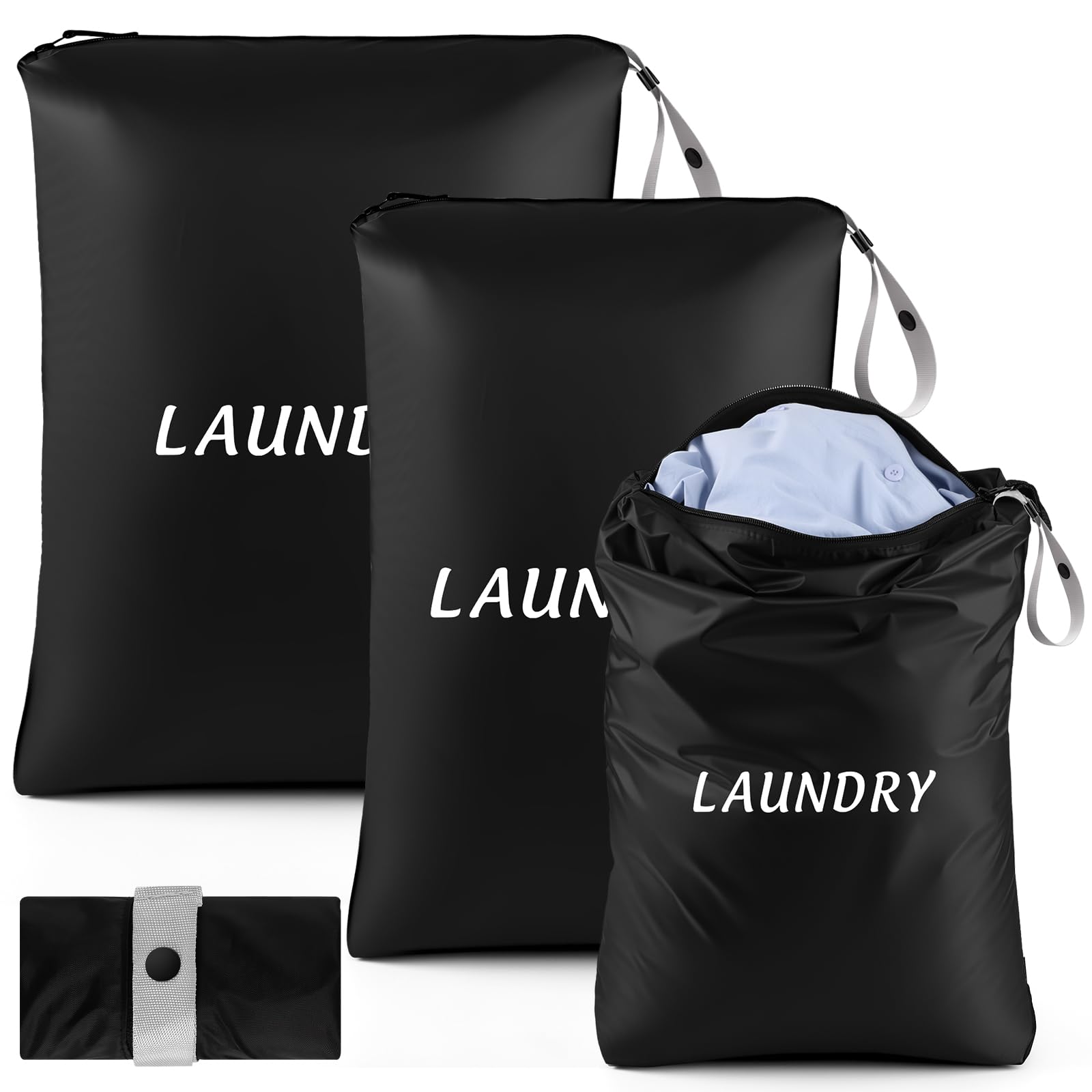 Dntorx 3 Pack Waterproof Travel Laundry Bags with Handle, Wet Bags, 3 Sizes