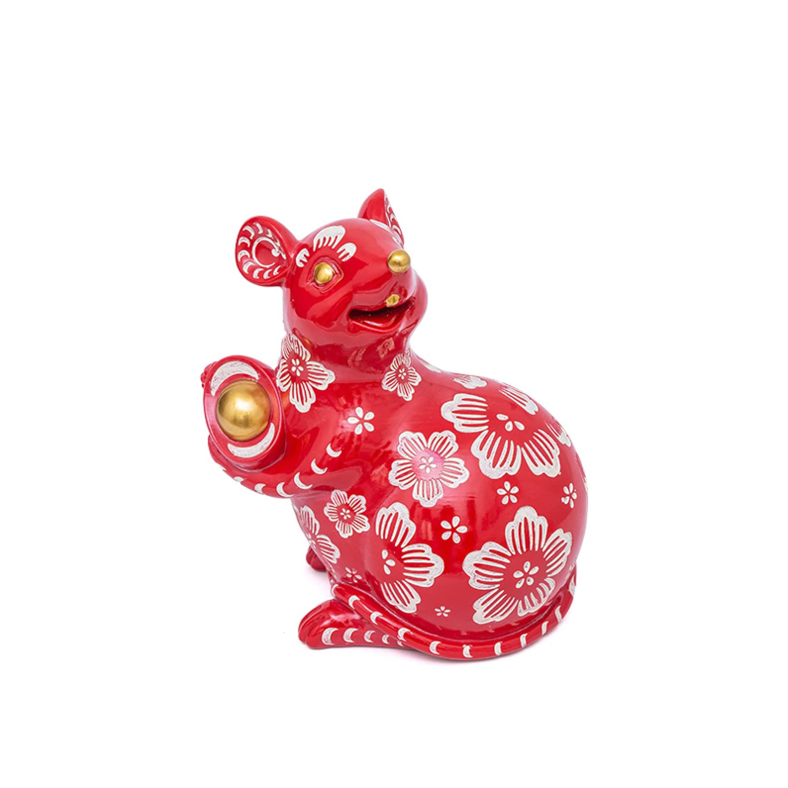 Statue de souris prune en résine pour la décoration du salon