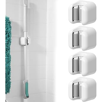 WUBAYI 4 Pack Heavy Duty Mop Broom Tool Wall Mount Wall Mount for Kitchen Bathroom Garage and Garden