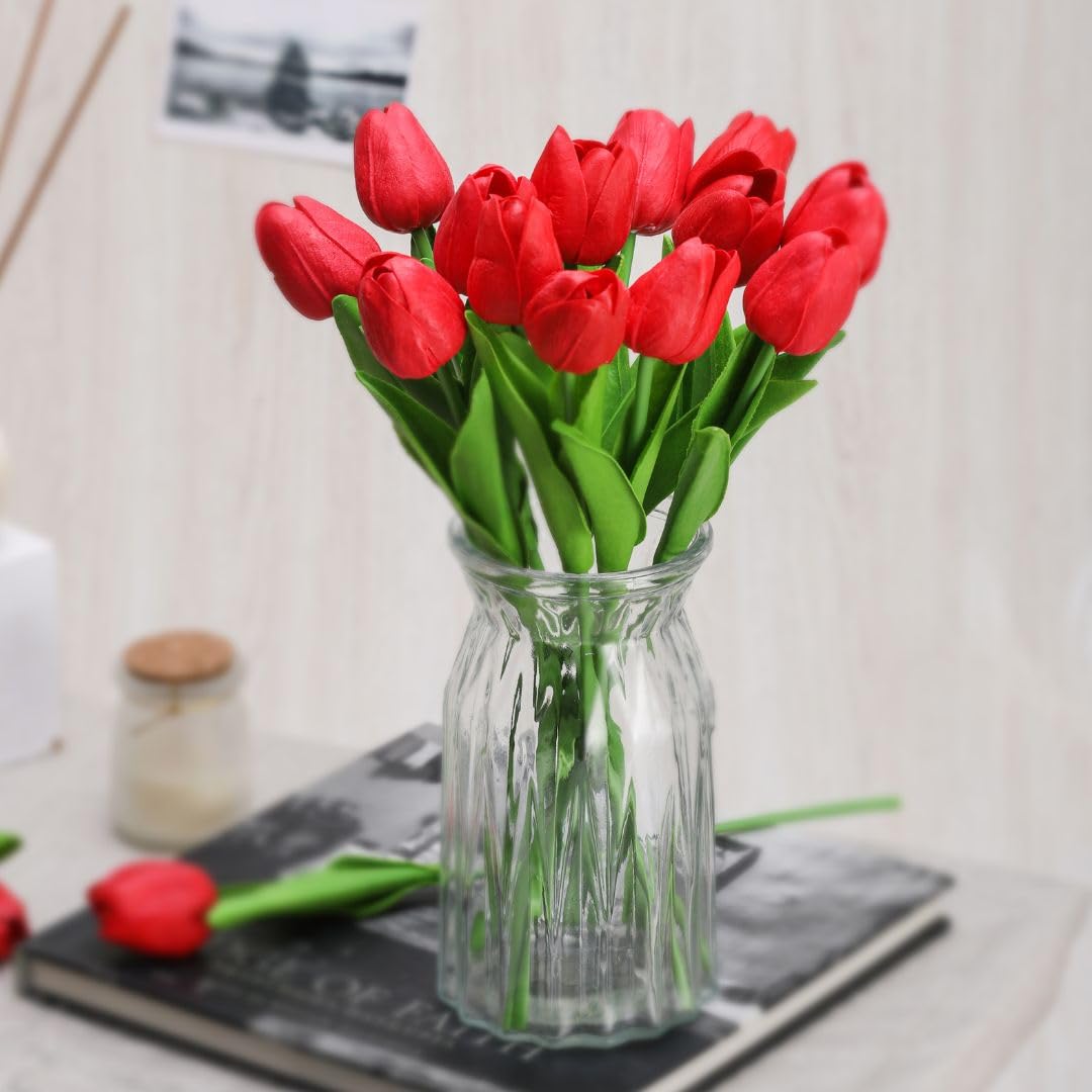Peach Tulip Flowers - Realistic Artificial Flowers -10 Peach Tulip Flowers - Realistic Artificial Flowers -10
