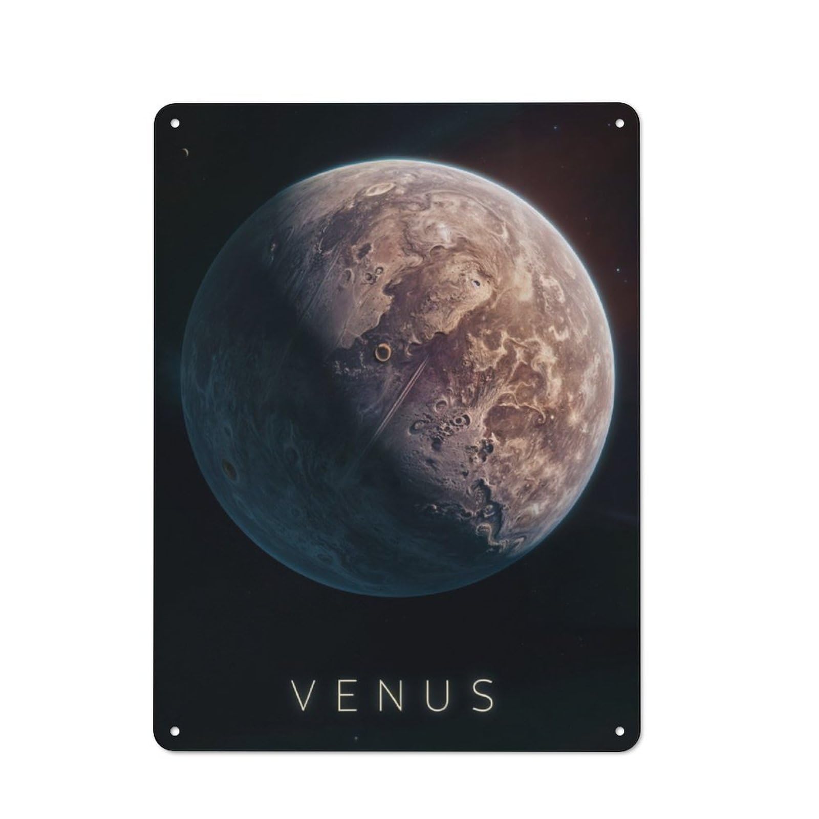 Junmoney Planet Venus In Space For Studio Or Craft Room, Rustic Metal Wall Sign 40X30cm, For Vintage Wall Decor Fans, For Metal Sign Collectors