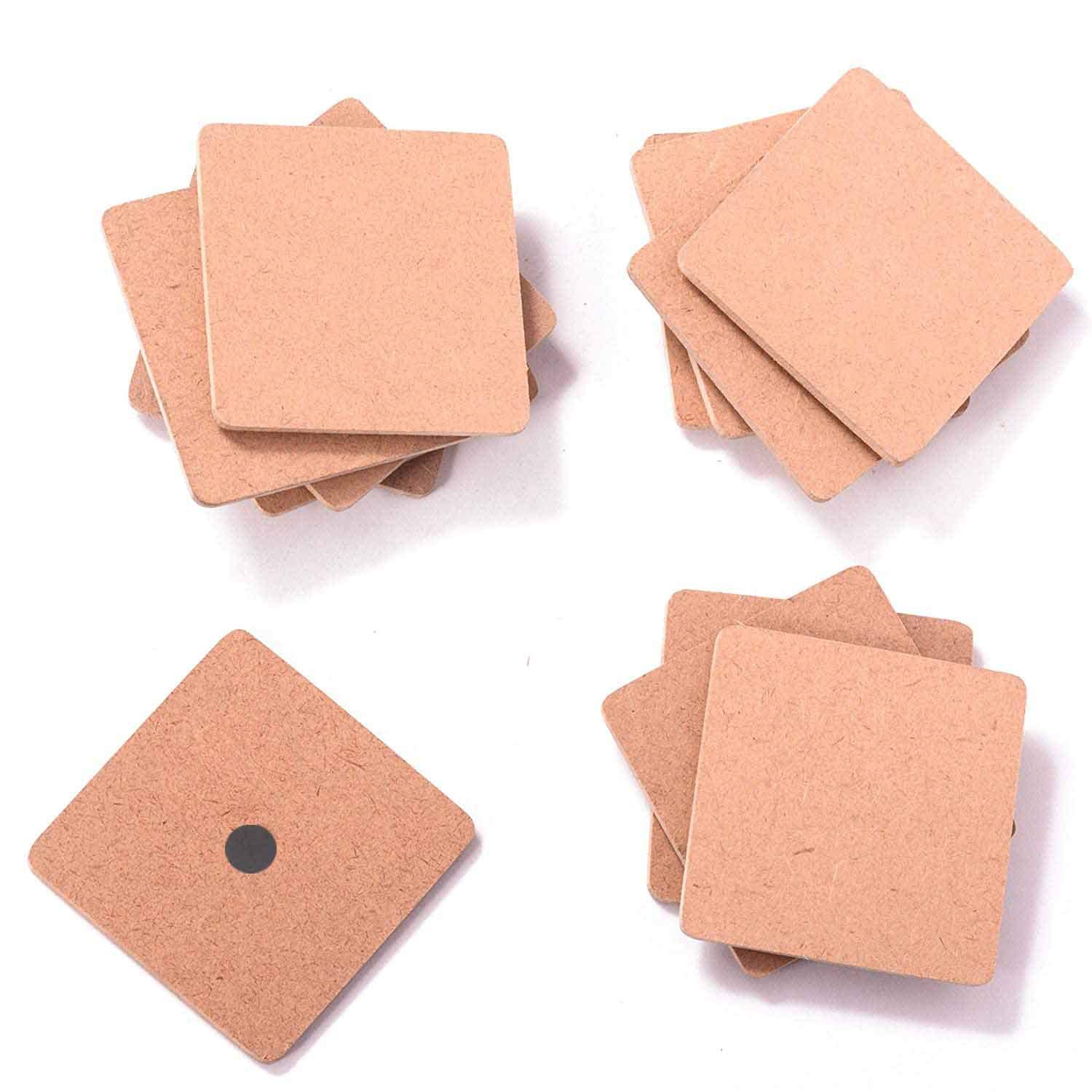 GOSSAR DIY MDF Magnets Activity Decoupage Art & Craft Supplies Do It Yourself Square Set of 5 (2 inch x 2 inch)