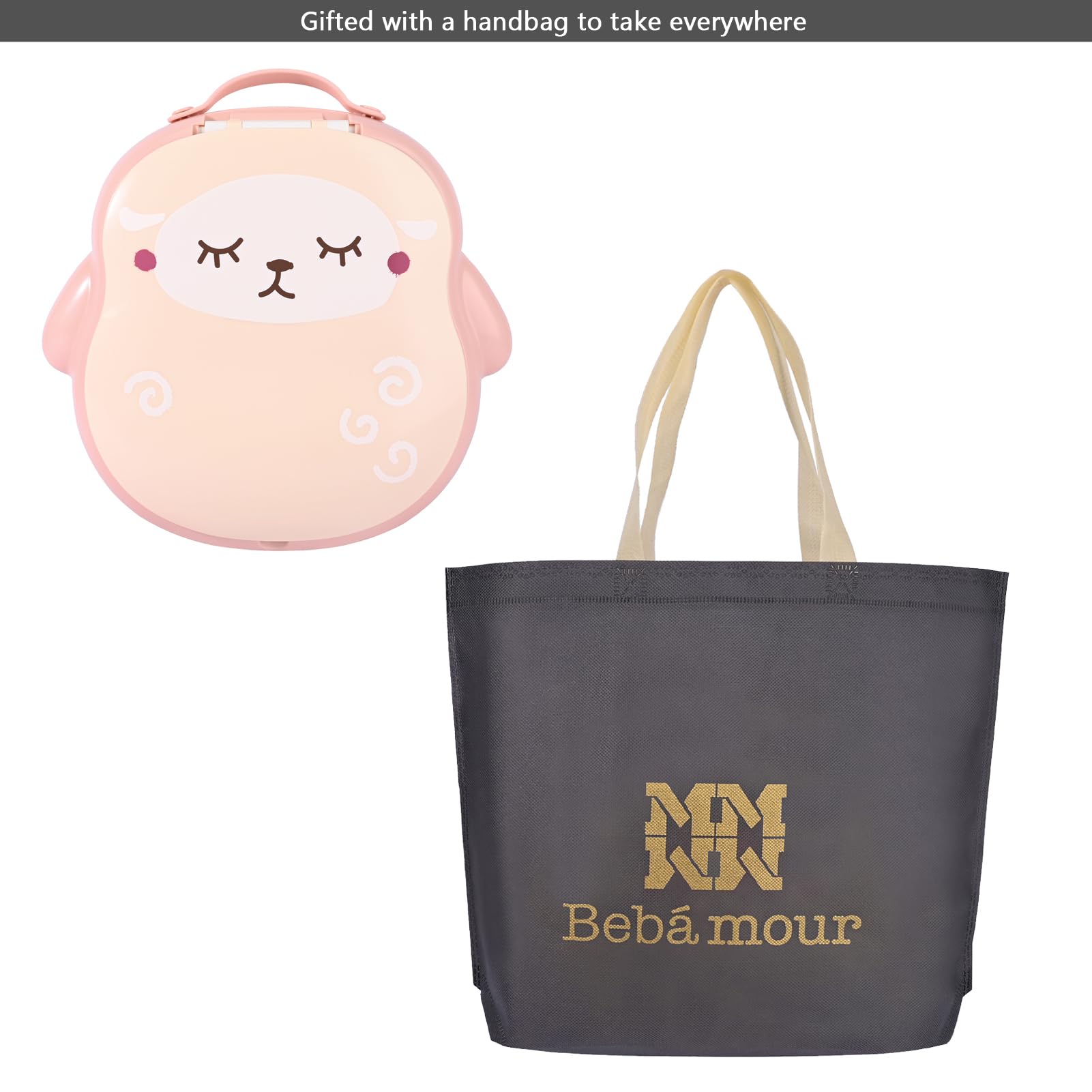 Bebamour Pot de voyage pour tout-petits - Siège de toilette pliable pour enfants - Pot portable pour l'apprentissage de la voiture Sac à main - Portty à l'extérieur,Mouton rose