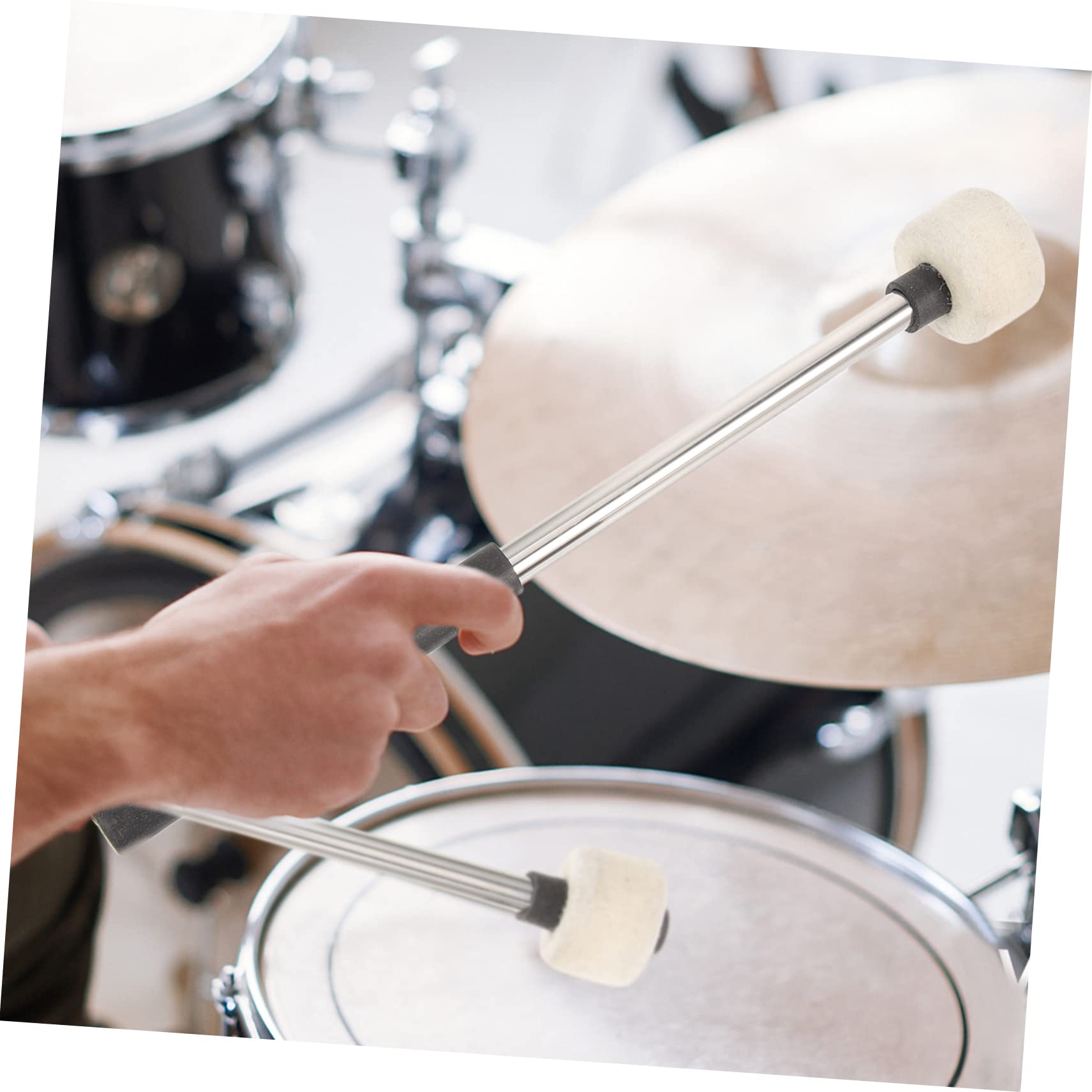 ibasenice 6stücke Drum Mallets Aus Edelstahl Mit Filzkopf Für Percussion-instrumente Leichte Und Langlebige Schlagzeugstöcke Geeignet Für Anfänger Und Profis Für Trommelkits Und
