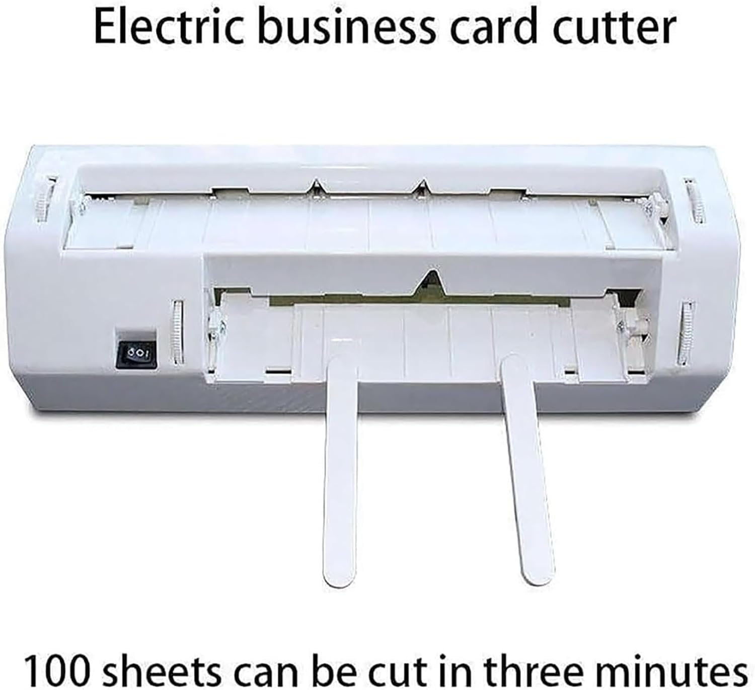 Taglierina automatica per biglietti da visita, taglierina elettrica per carta, 5 formati di biglietti da visita tra cui scegliere/spessore di taglio: carta da 120-300 g, per ufficio (98 * 140 m)