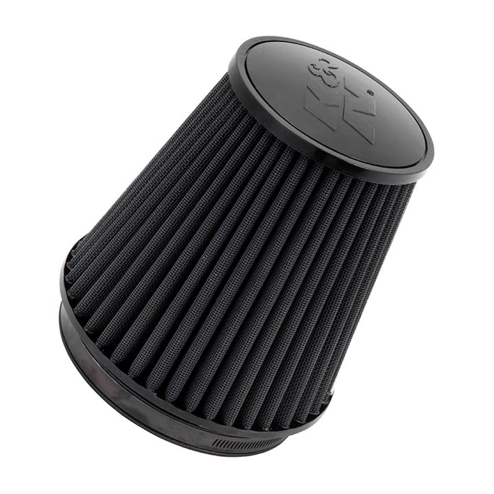 K&N Dryflow Lifetime Universal Clamp-On Air Filter: High Performance, Washable, Replacement Filter: Flange Diameter: 6 In, Filter Height: 7.5 In, Flange Length: 1 In, Shape: Round Tapered, RU-3101HBK