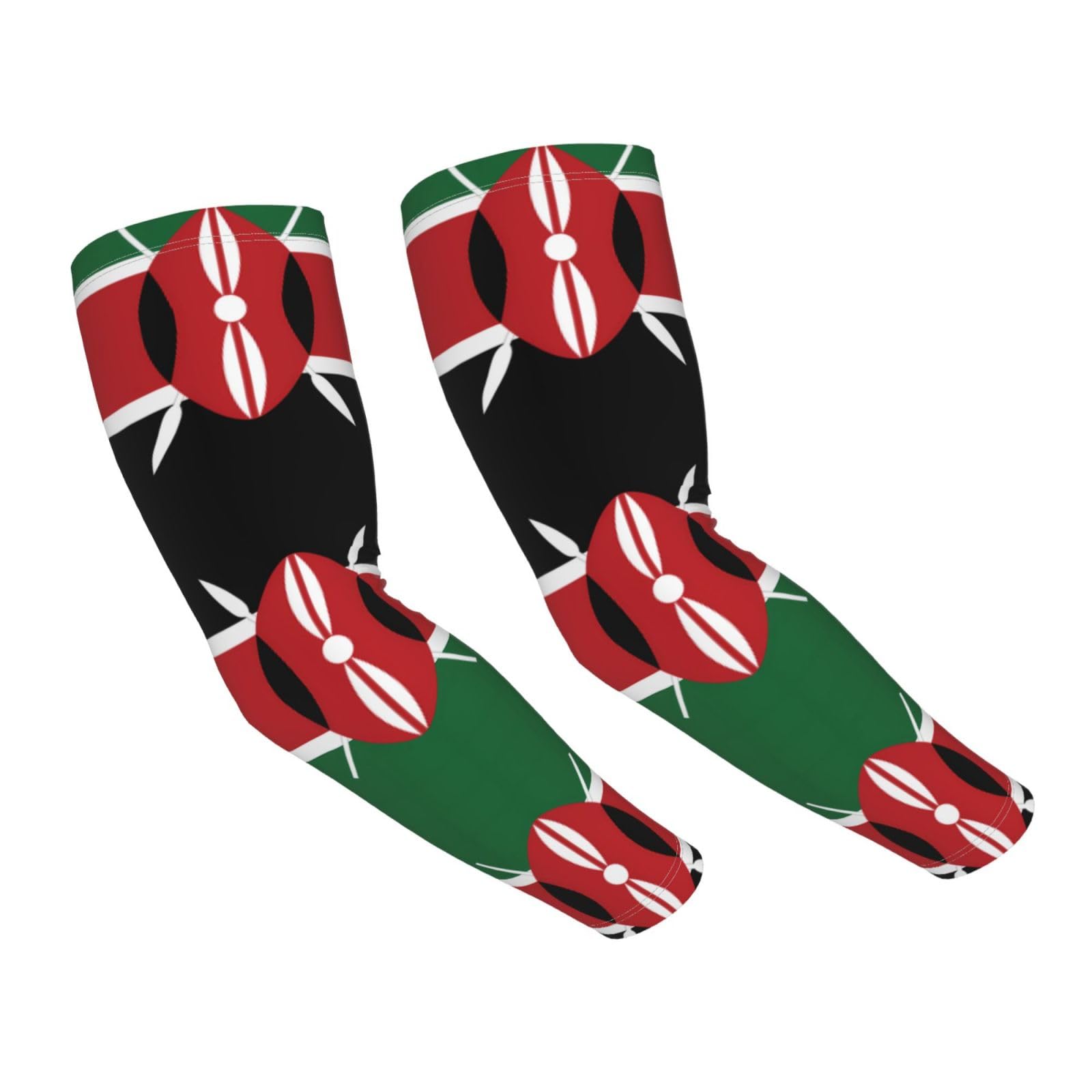Dwerfsdf Unisex As Pic Flag Of Kenya Sun Protection Arm Sleeves, Adult Ice Silk Cooling Sleeves, Suitable For Gardening, Golf, Cycling And Fishing