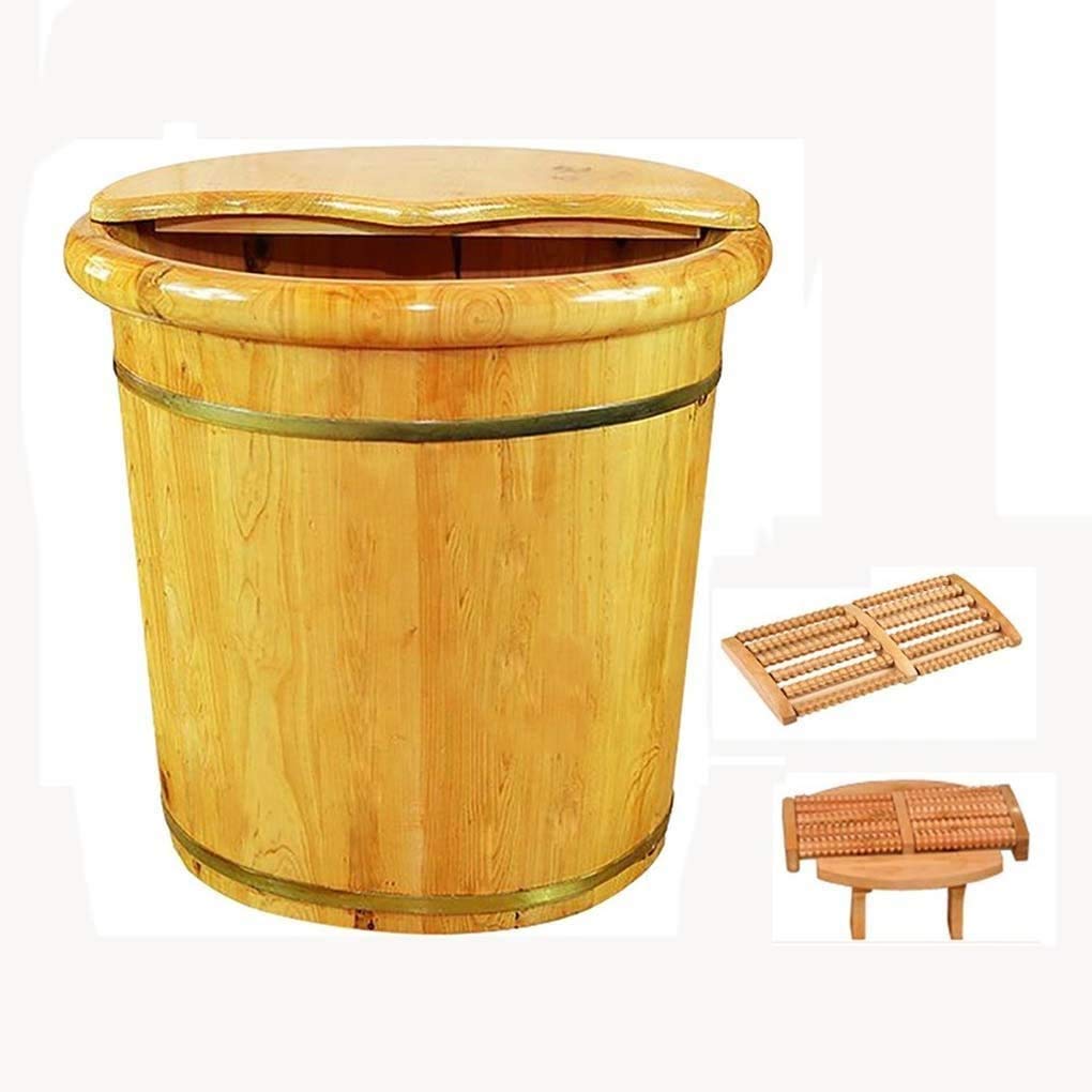 Wood Foot Bath Bucket Household Gift Footbath,Wooden Foot Bath Barrel Wooden Household Health Foot Washing Bucket Foot Tub Solid Wood Foot Bath Household Items Decoration Friendshi